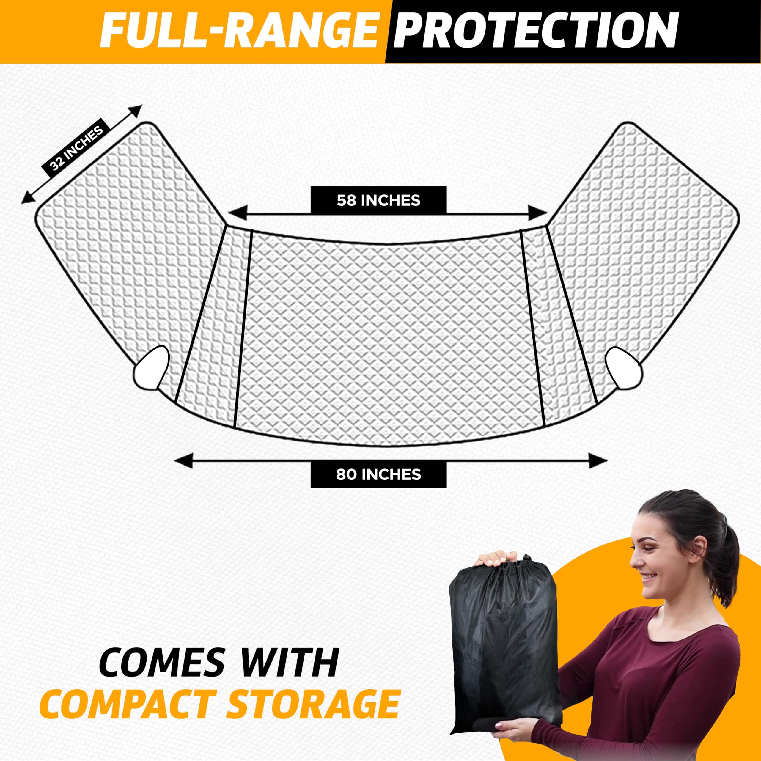 Econour Rv Windshield Cover For Ice And Snow | Ford E450-Compatible With Class C Rv Ford (1997-2025) | Rv Snow Covers For Windsh