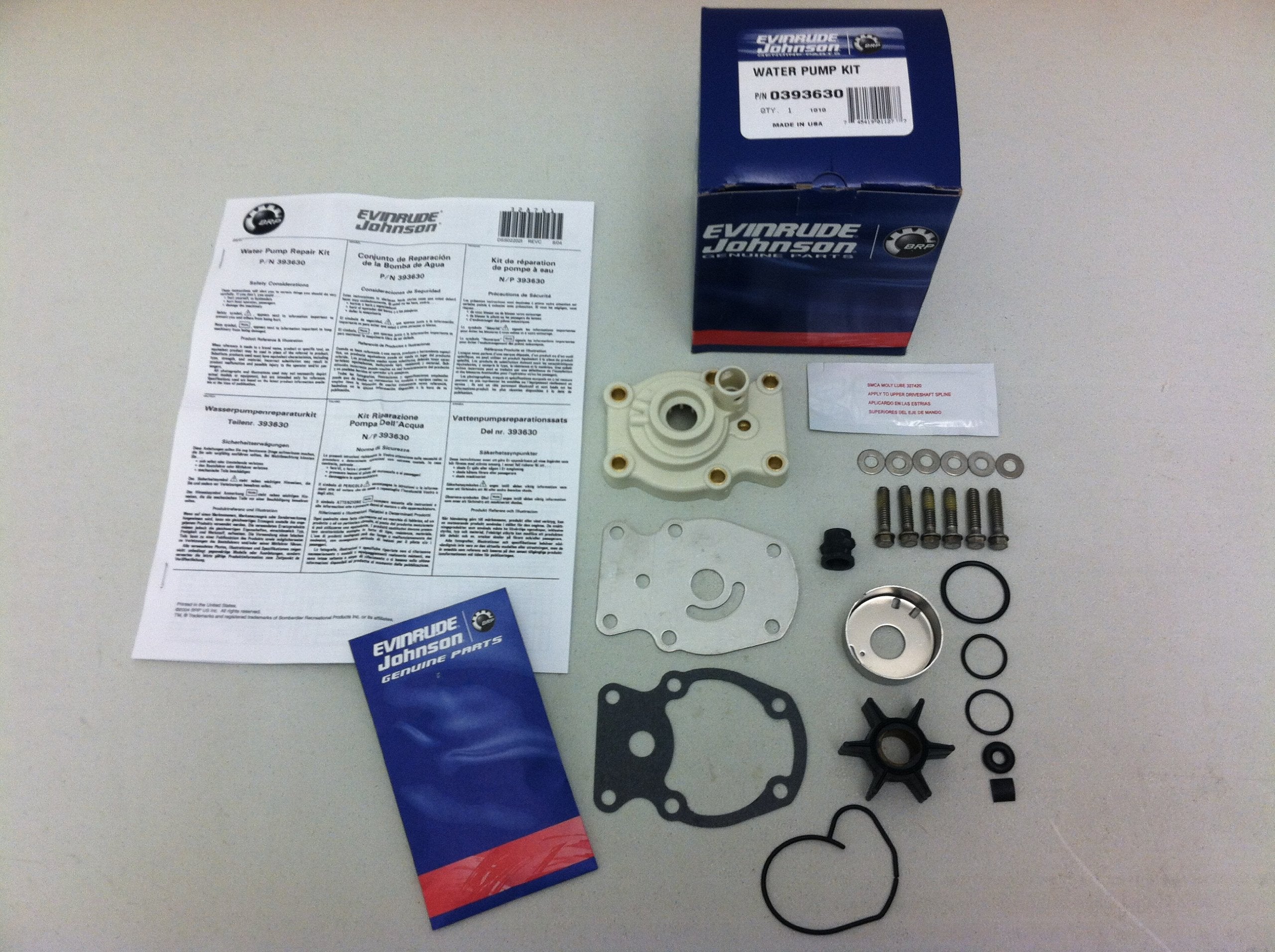 Evinrude/Johnson/Omc New Oem Water Pump & Impeller Repair Kit 393630, 0393630