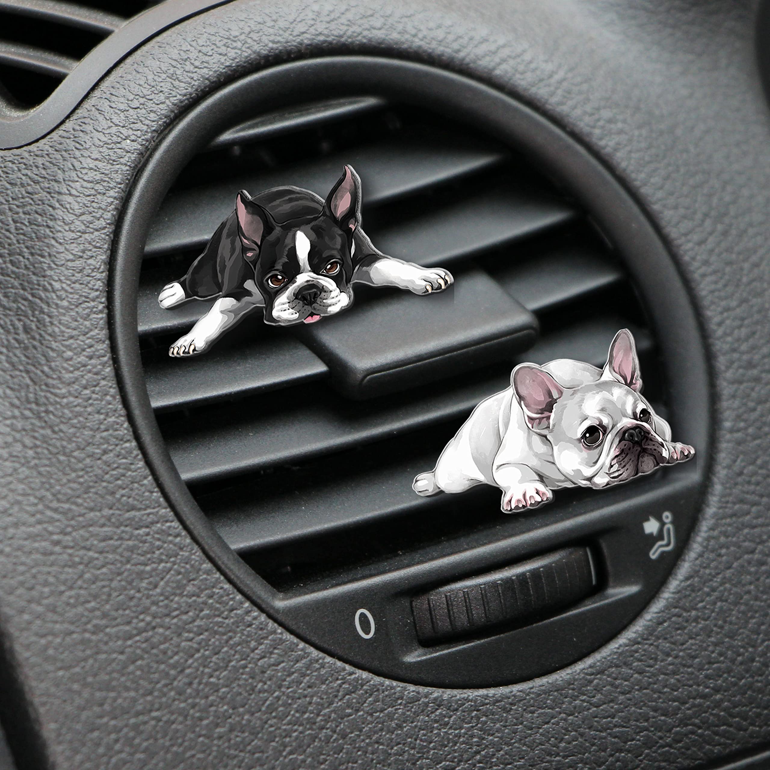 WIRESTER Fresh Scented Car Air Freshener Vent Clip, Decorative Accessories, Interior Decoration for Cars - French Bulldog Dog Ly