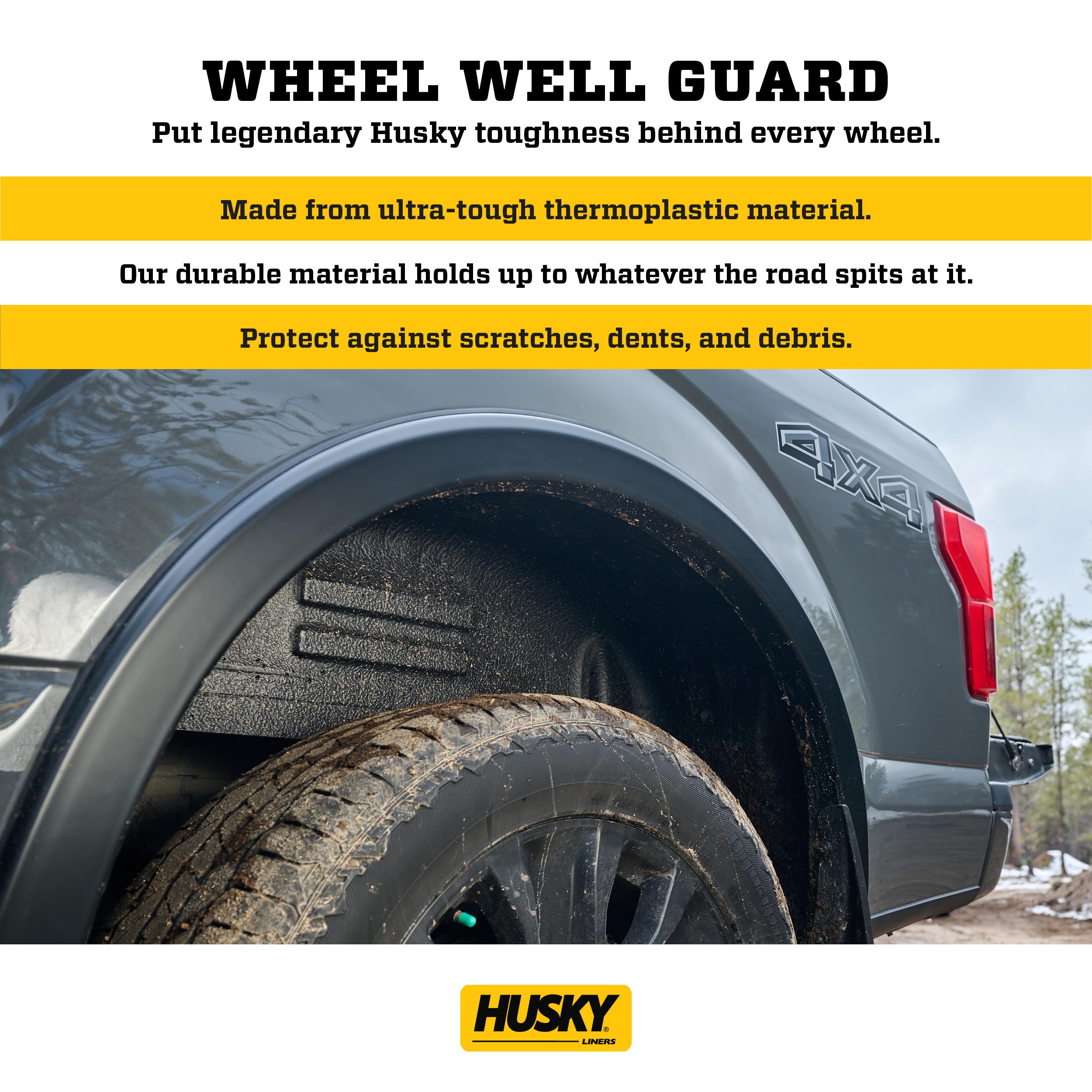 Husky Liners - Rear Wheel Well Guards | 2015-2020 Ford F-150 (Will Not Fit Raptor) - Black, 2 Pc. | 79121