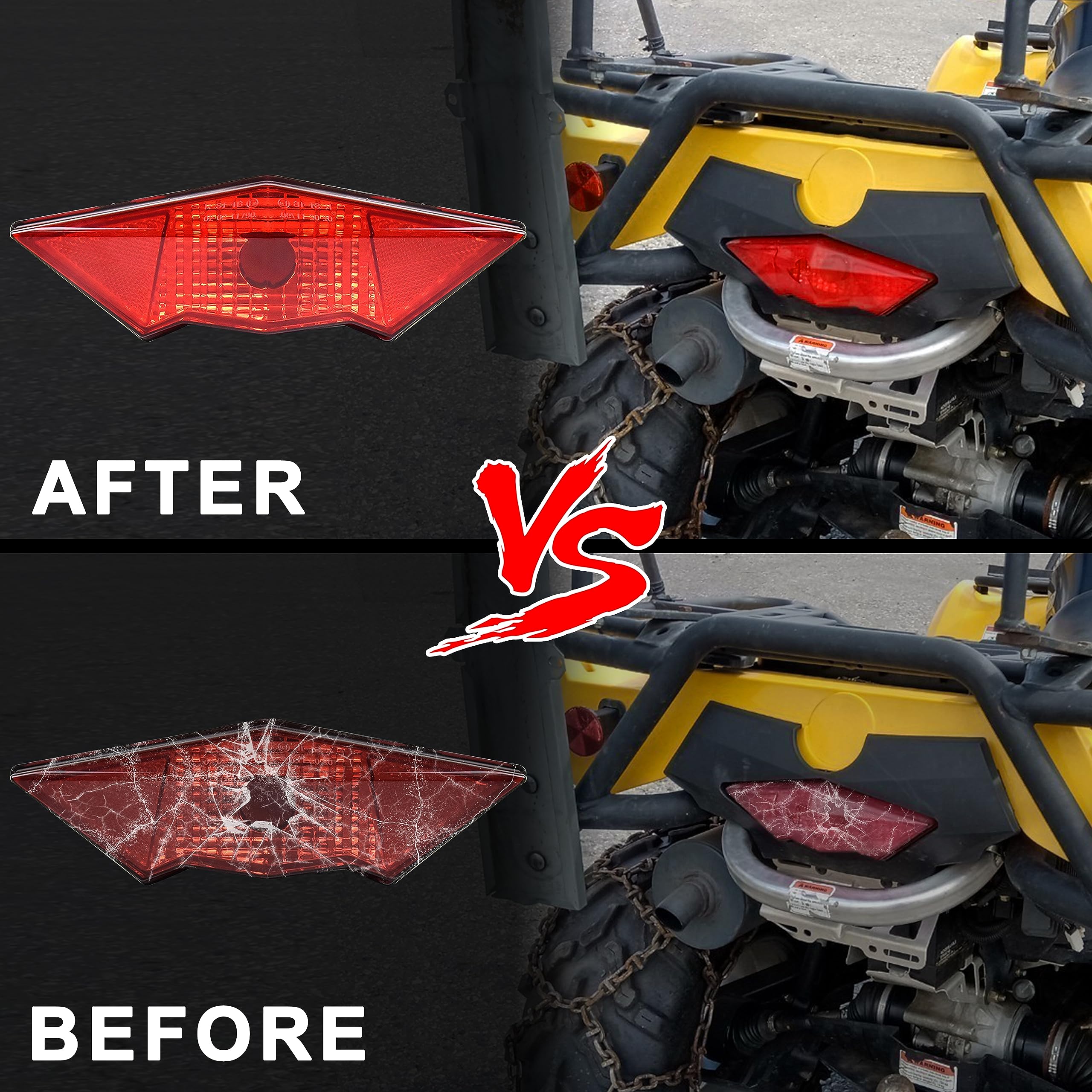 SAUTVS Red Tail Light Housing for Can-Am Outlander 08-23, Rear Brake Stop Lamp Taillight Lense Cover for Can Am Outlander Max 40