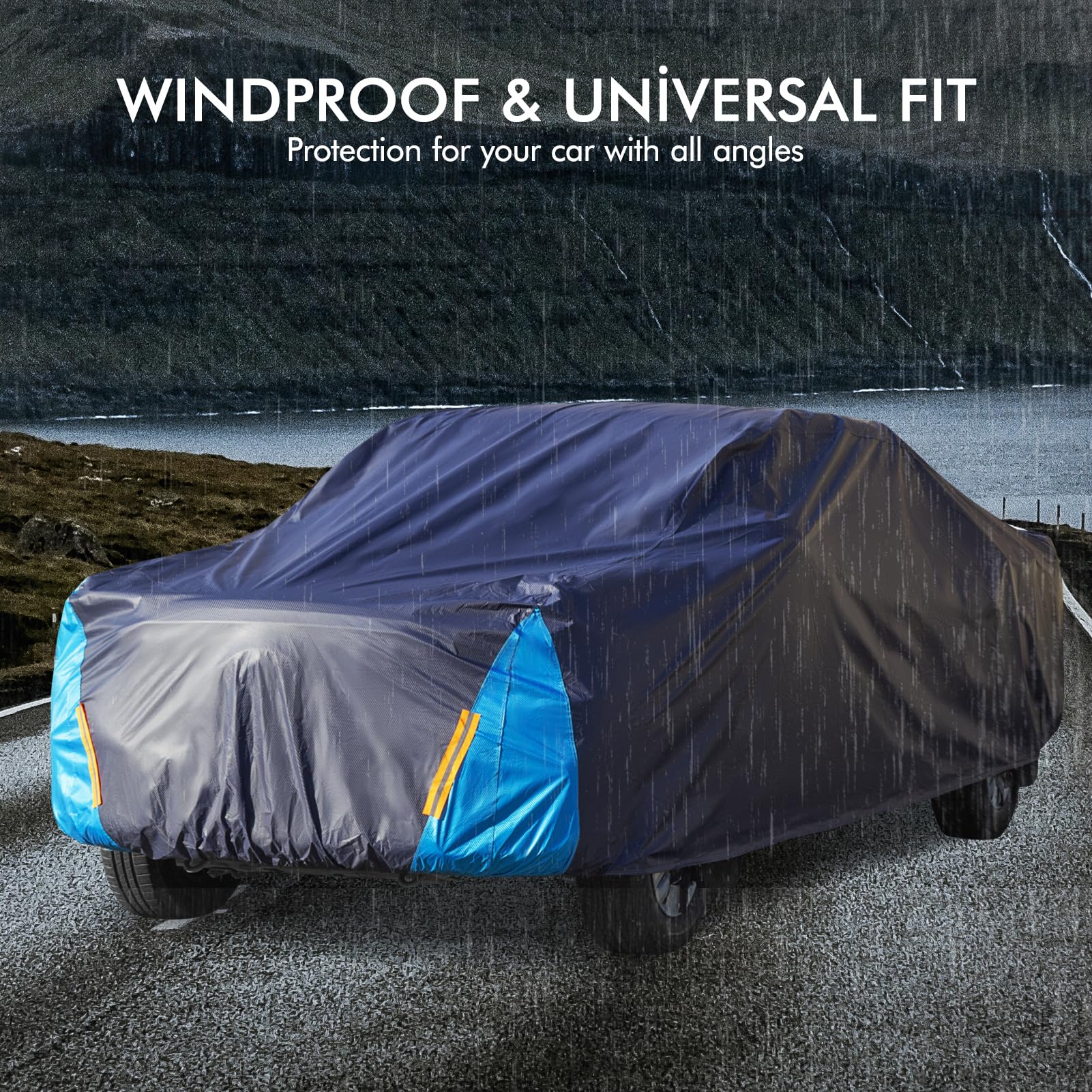 Truck Cover Waterproof All Weather For Automobiles, 6 Layers Outdoor Full Exterior Cover Rain Sun Uv Snowproof Protection (Lengt