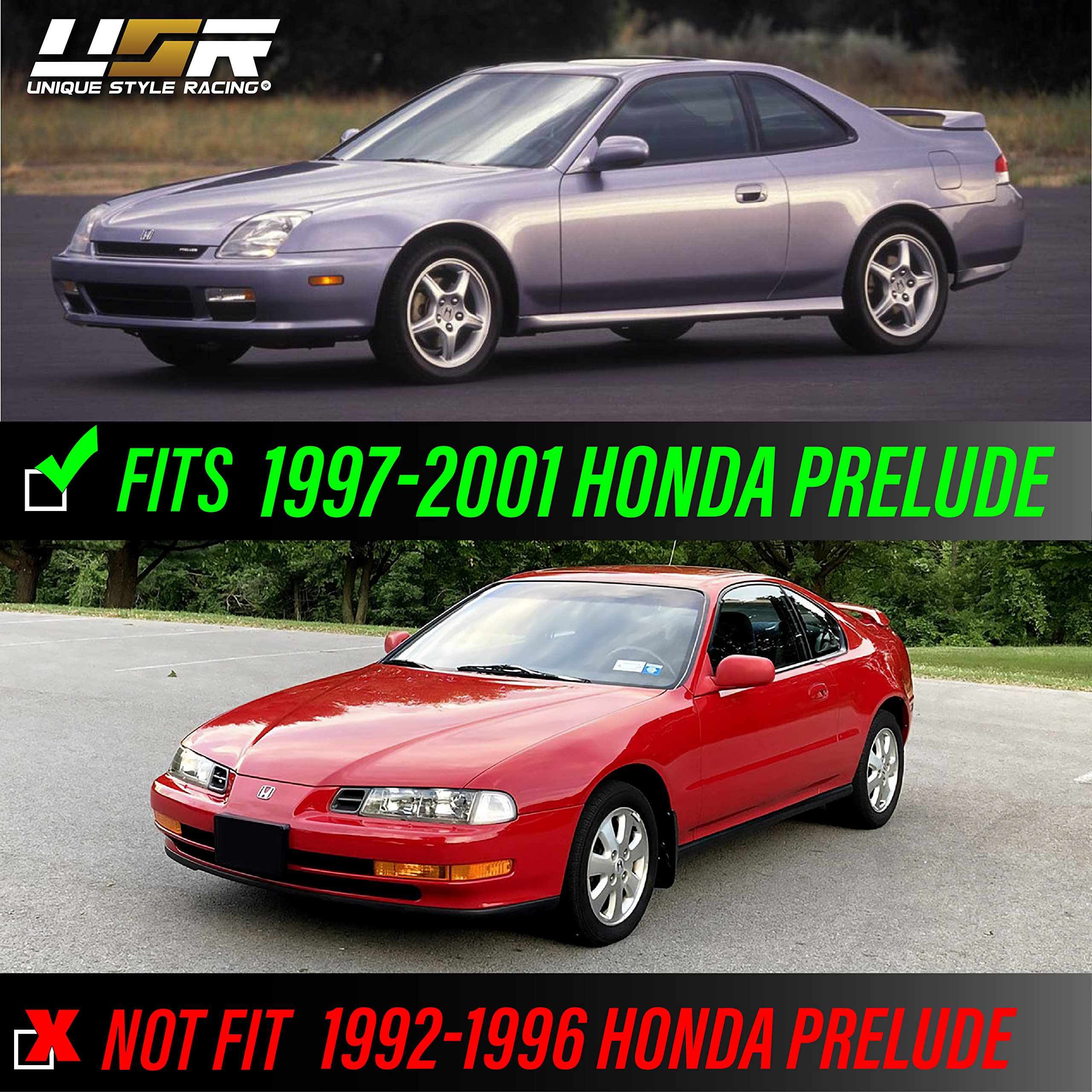 Usr Depo 97-01 Prelude Bumper Lights - Front Smoke Parking Turn Signal Lamp Set (Left + Right) Compatible With 1997-2001 Honda P