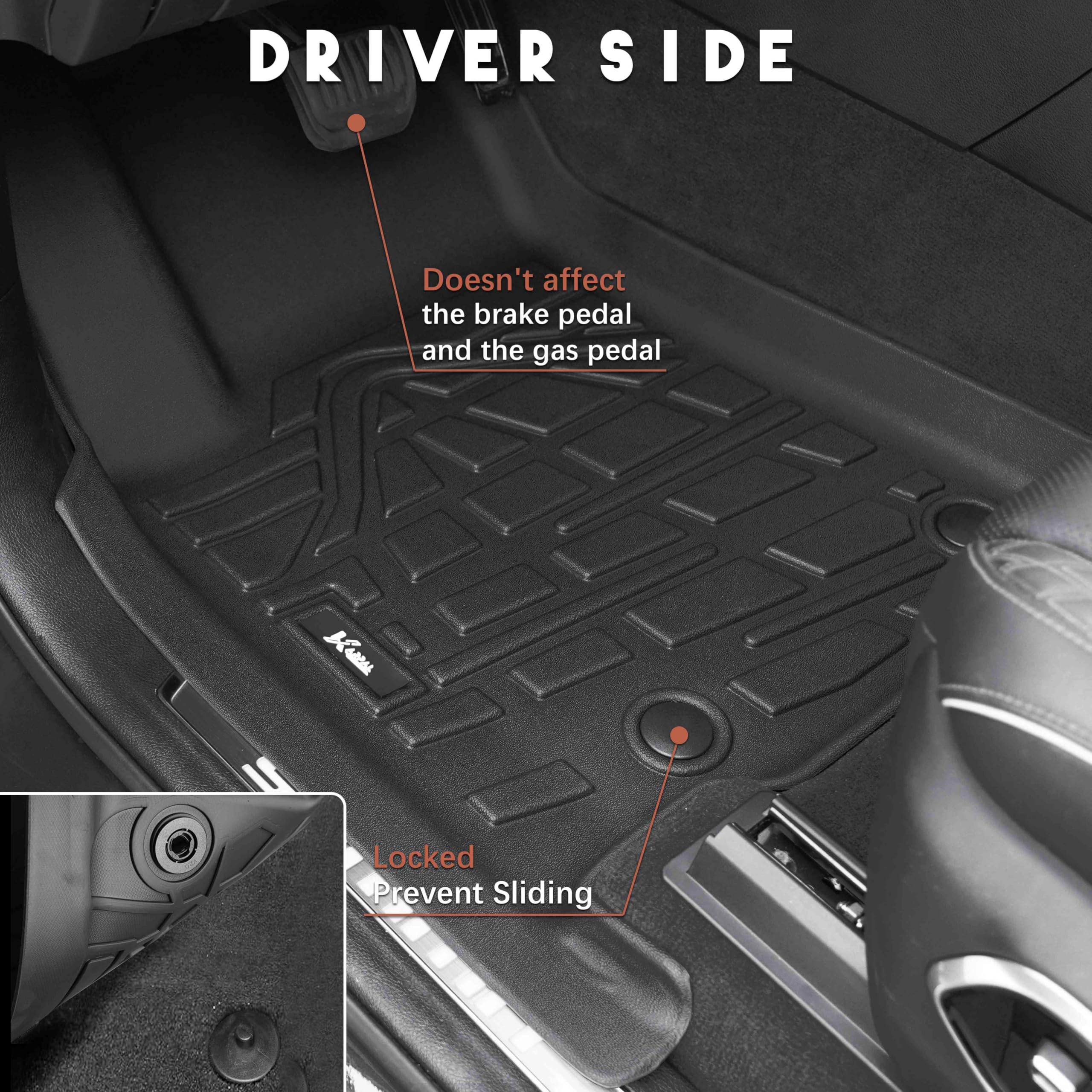 All Weather Floor Mats Cargo Liner Fit For 2022-2025 Jeep Grand Cherokee 2-Row Wl74 (Include 4Xe, Not Wk Or L) 5-Seat Only, Tpe