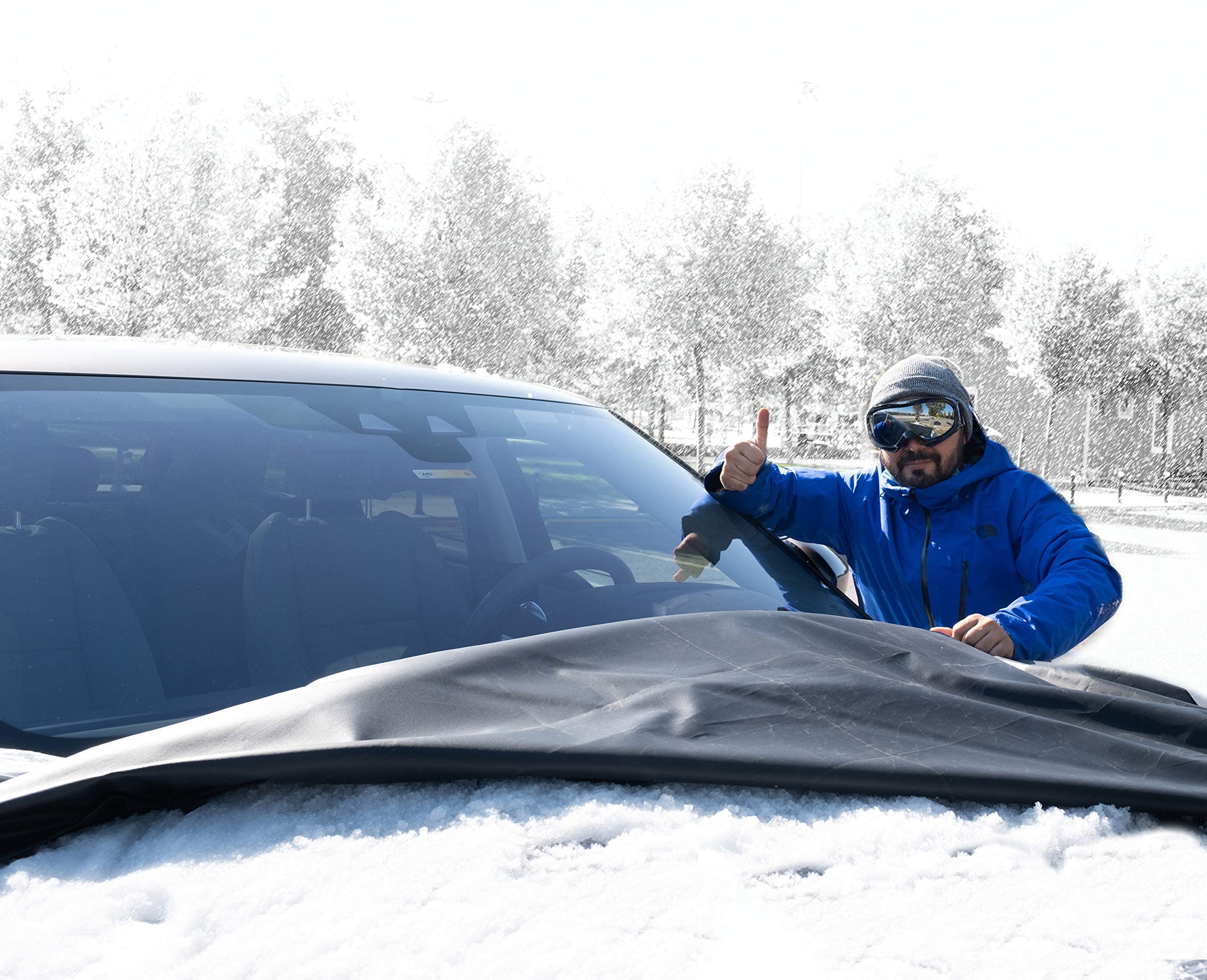 Magnelex Windshield Snow Cover For Ice, Frost & Snow Removal - Waterproof 600D Oxford Fabric For Any Weather, Fits Truck Van And