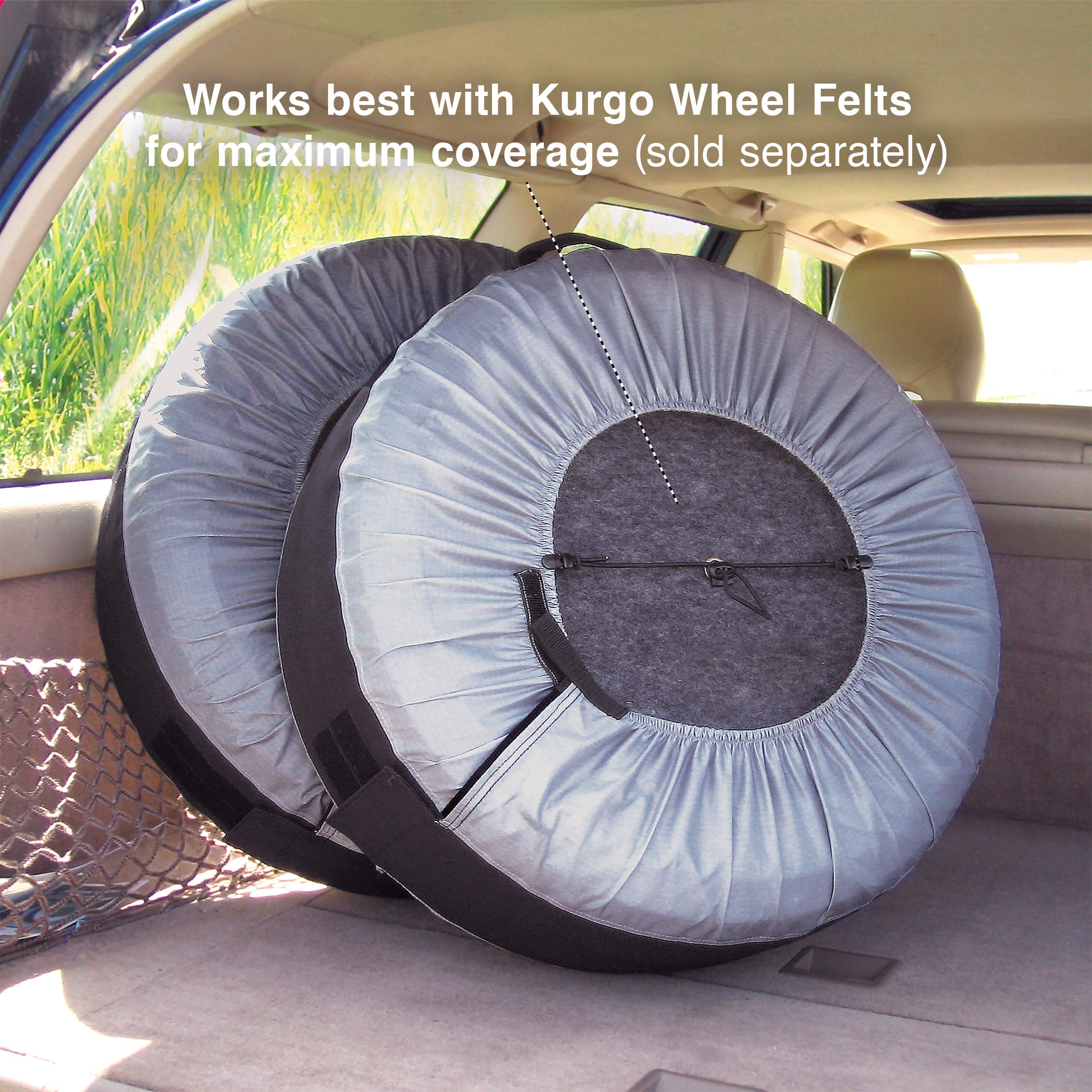 Kurgo Seasonal Tire Totes, Spare Tire Cover, Portable Wheel Bags, Winter Tire Cover, Handle For Easy Transportation, Universal Fit, Machine Washable, Fits Tires 22” To 31”, Includes 4 Tire Totes