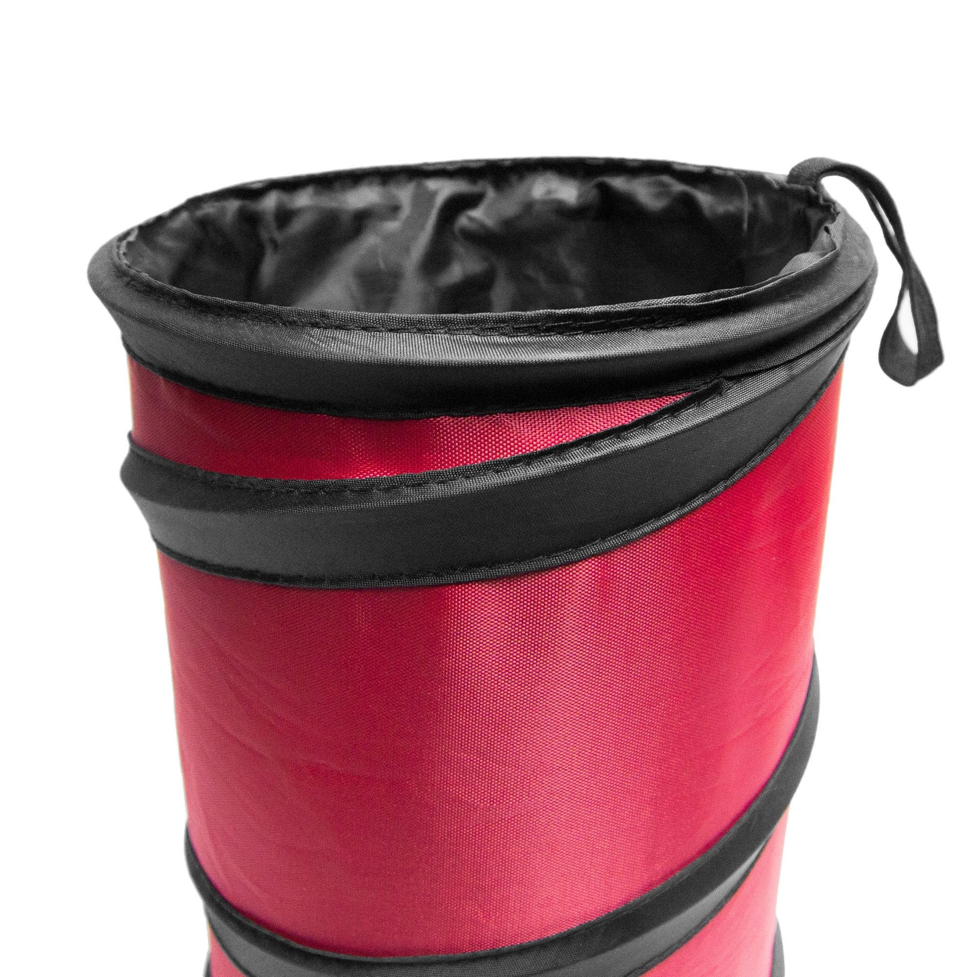 Fh Group Automotive Waterproof Portable Collapsible Small Trash Can Garbage Container Fits Most Cars, Suvs, And Trucks Red
