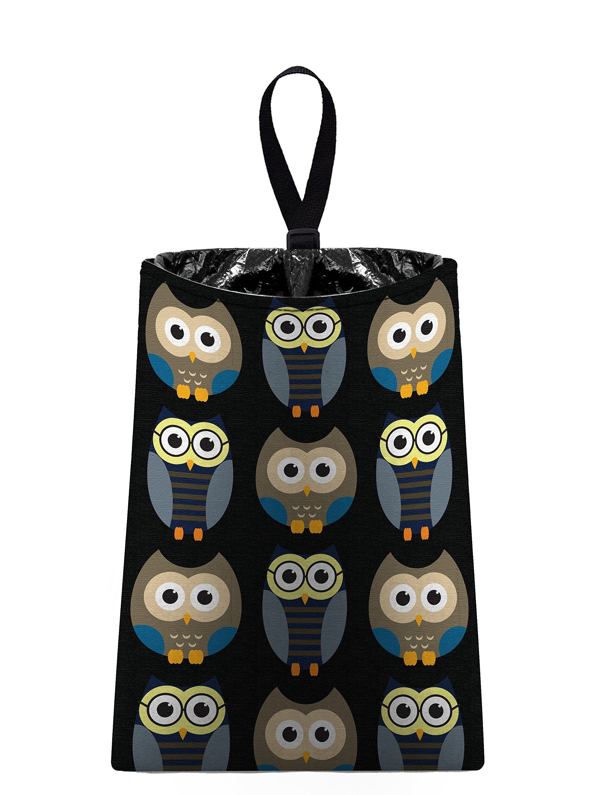 Auto Trash (Owls  Midnight) by The Mod Mobile  litter bag/garbage can for your car