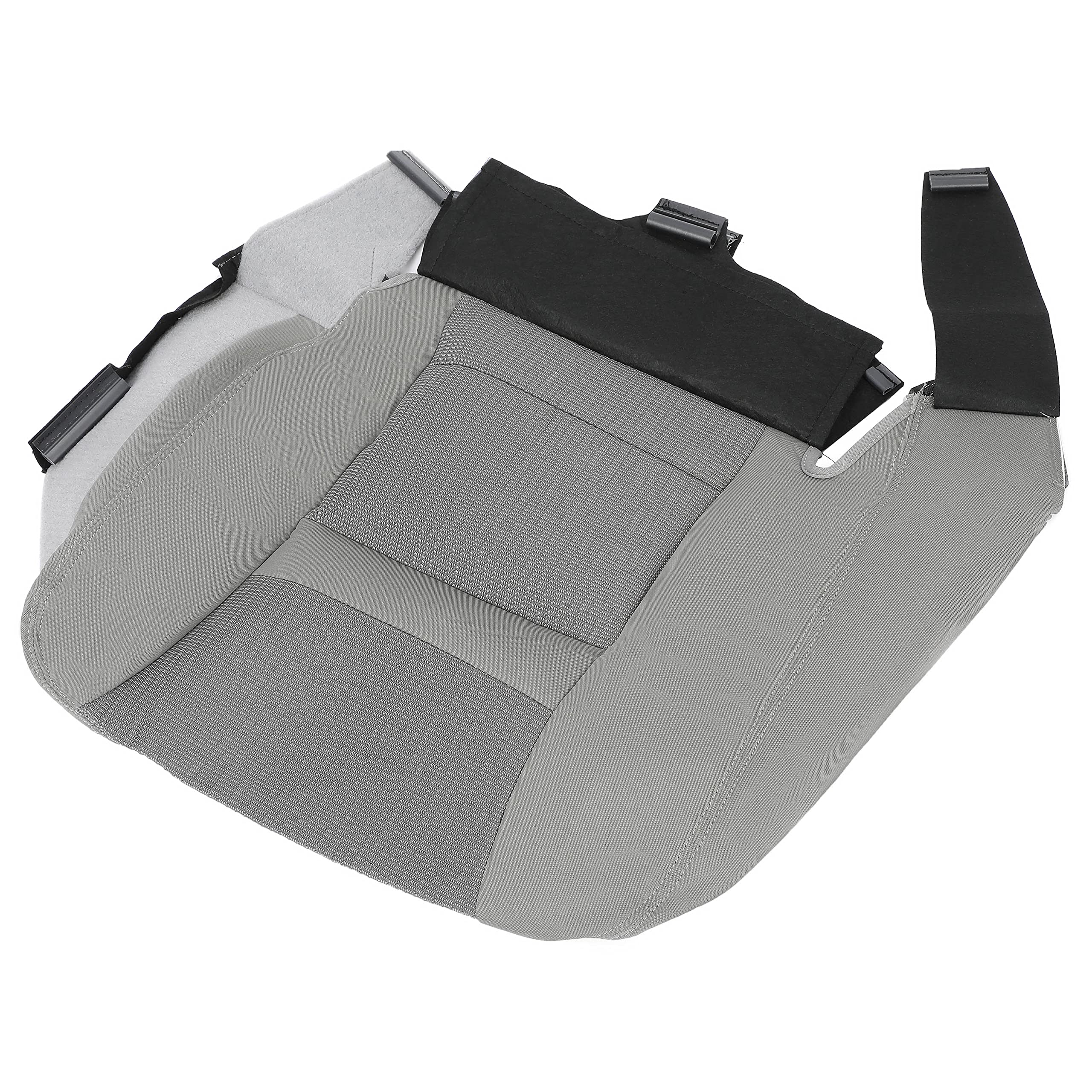 ECOTRIC Driver Seat Cover Compatible with 2006-2008 Dodge Ram SLT 1500 2500 3500 and 2009 Dodge Ram SLT 2500 3500 Gray Left Seat Bottom Lower Cloth Replacement