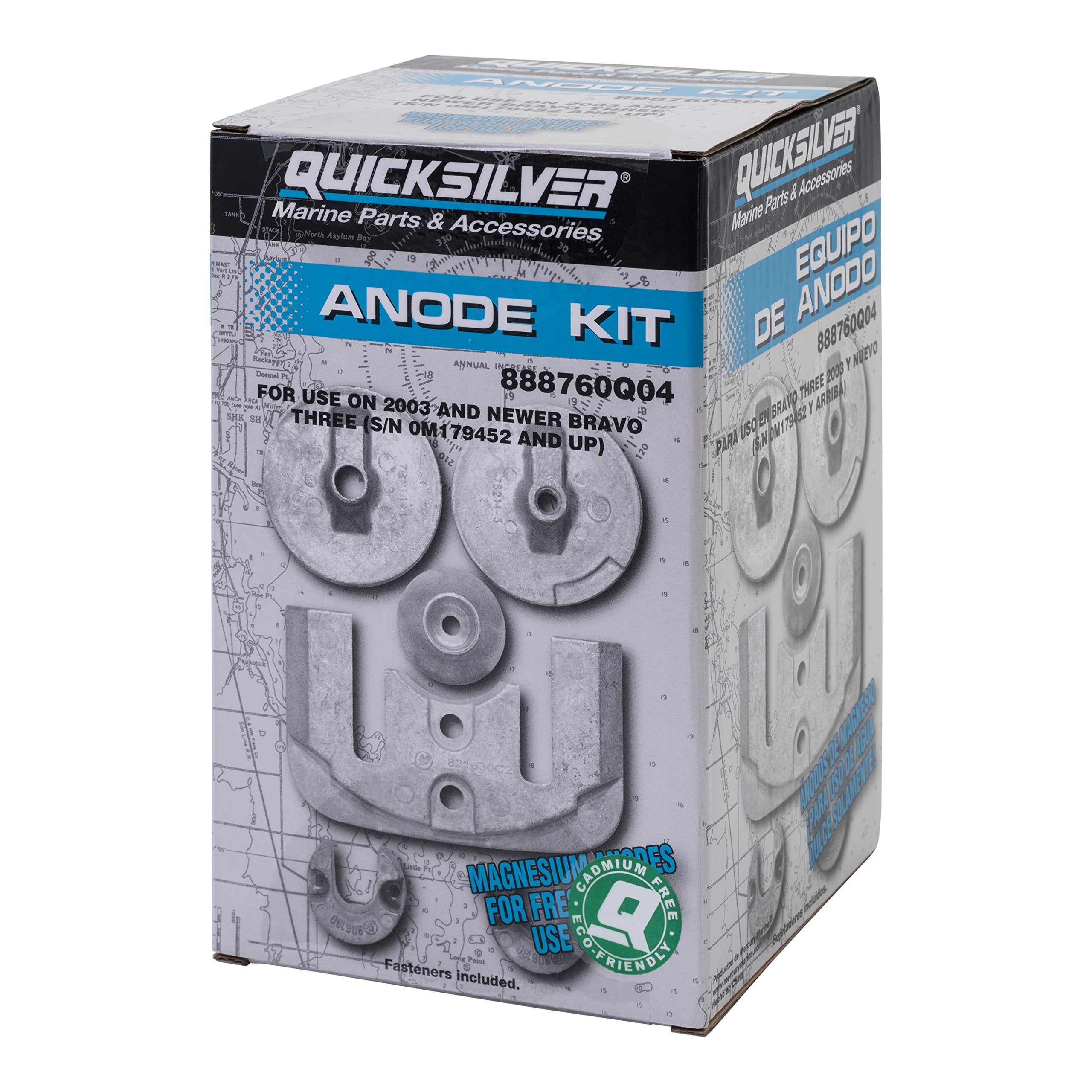 Quicksilver 888760Q04 Magnesium Anode Kit For Mercruiser Bravo Iii Drives