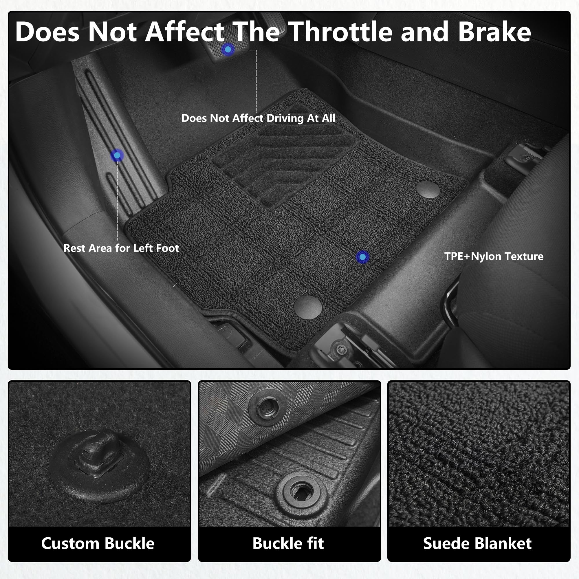 Aomsazto Floor Liners Compatible With Toyota Venza 2021-2025 & 2019-2025 Toyota Rav4: All Weather Automotive Double Layer Floor