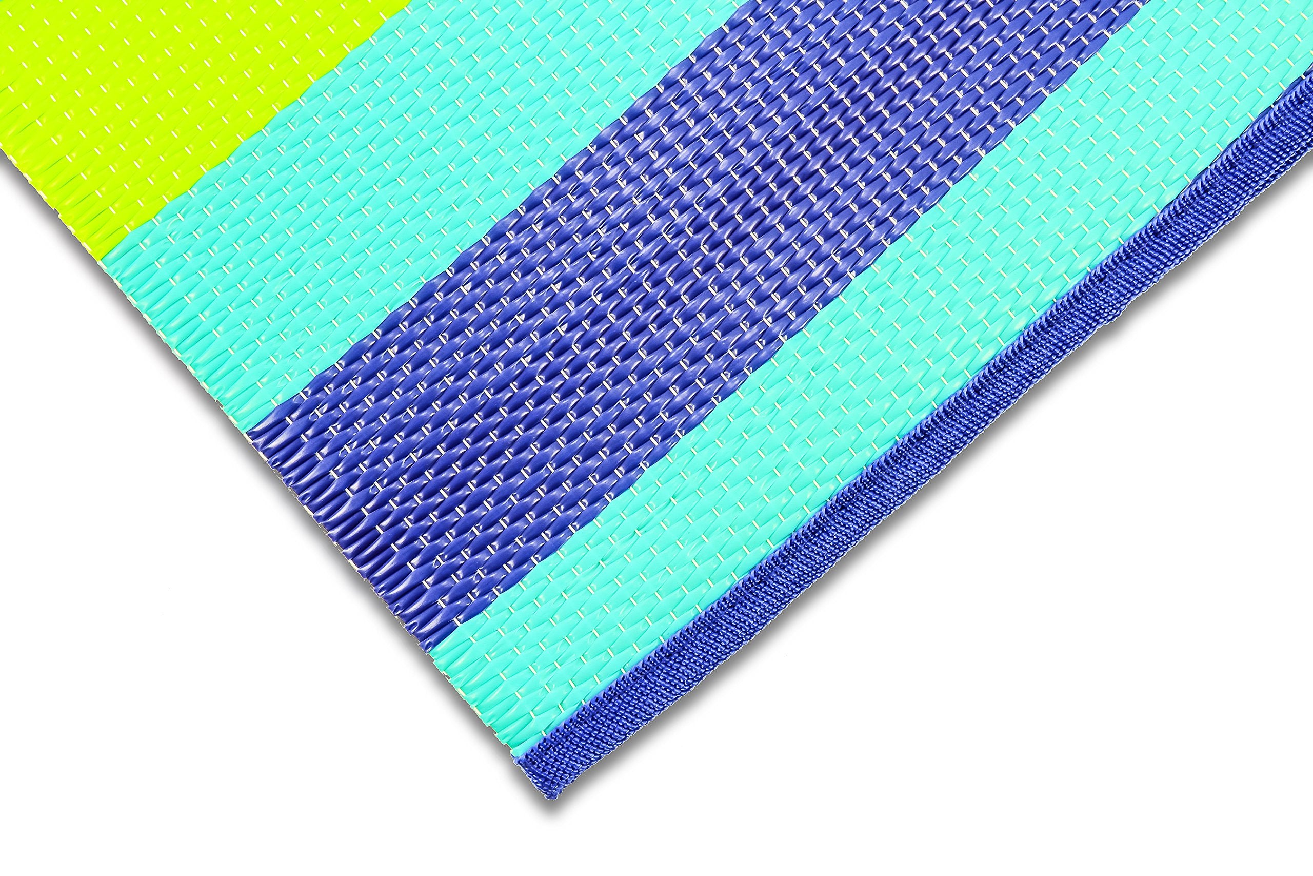 Camco Handy Mat With Strap, Perfect For Picnics, Beaches, Rv And Outings, Weather-Proof And Weather Resistant (Green/Turquoise - 60" X 78") (42806)