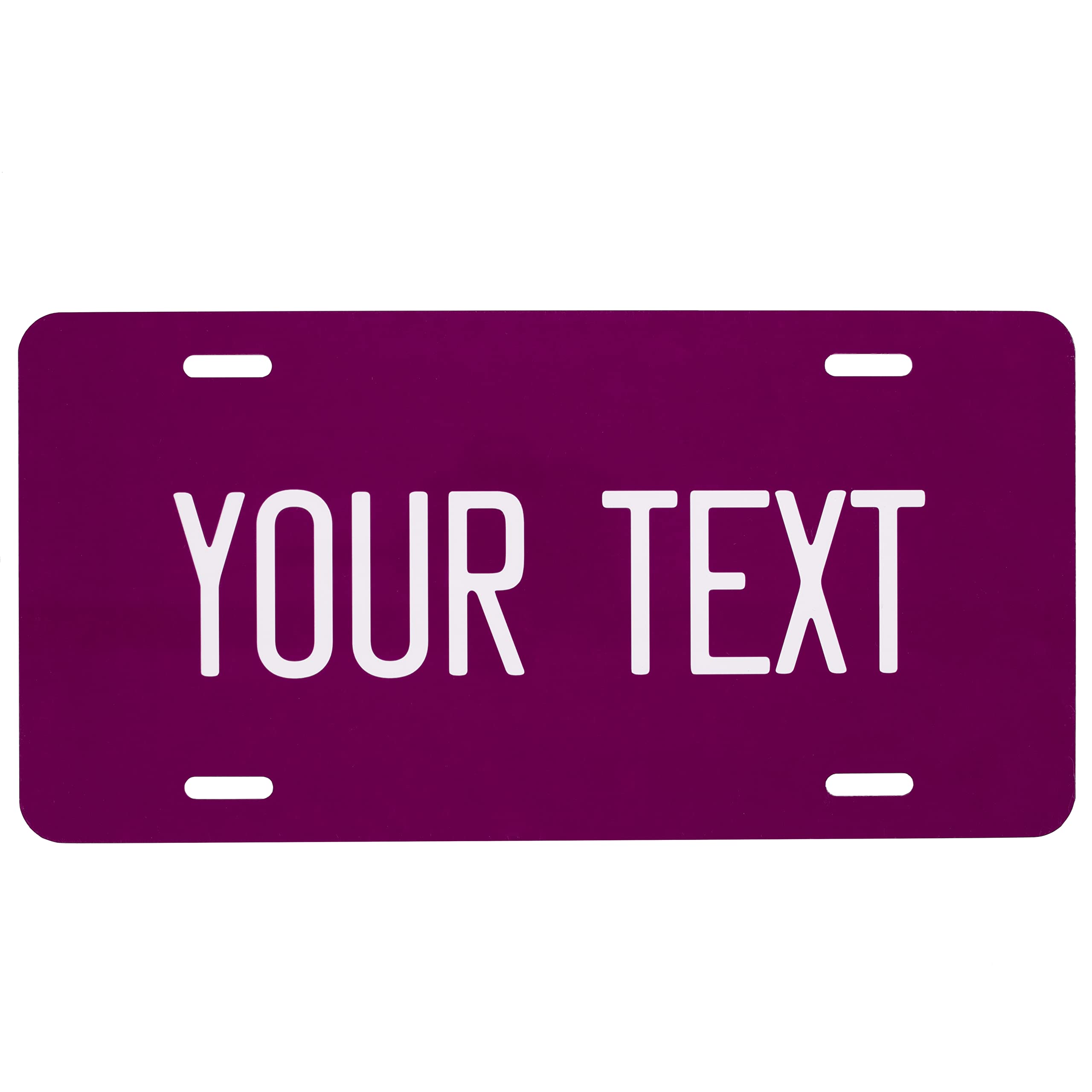 Custom License Plate For Front Of Car - Personalized Car Tags - 6” X 12” Universal Fit (Cranberry)