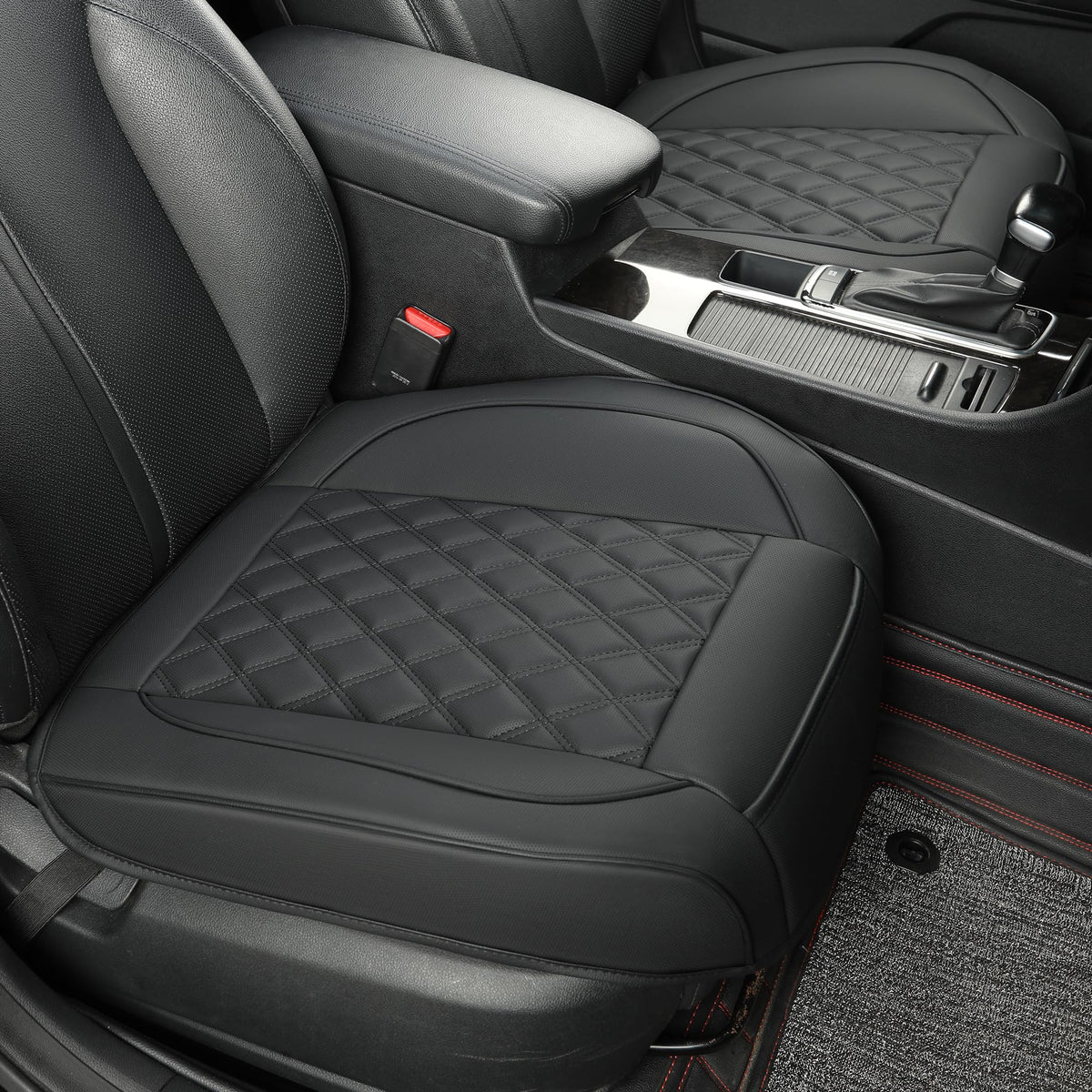 Vankerful 2 Pack Leather Front Car Seat Covers,Bottom Seat Covers for Cars,Driver Car Seat Cushion Cover,Luxury Seat Protectors,