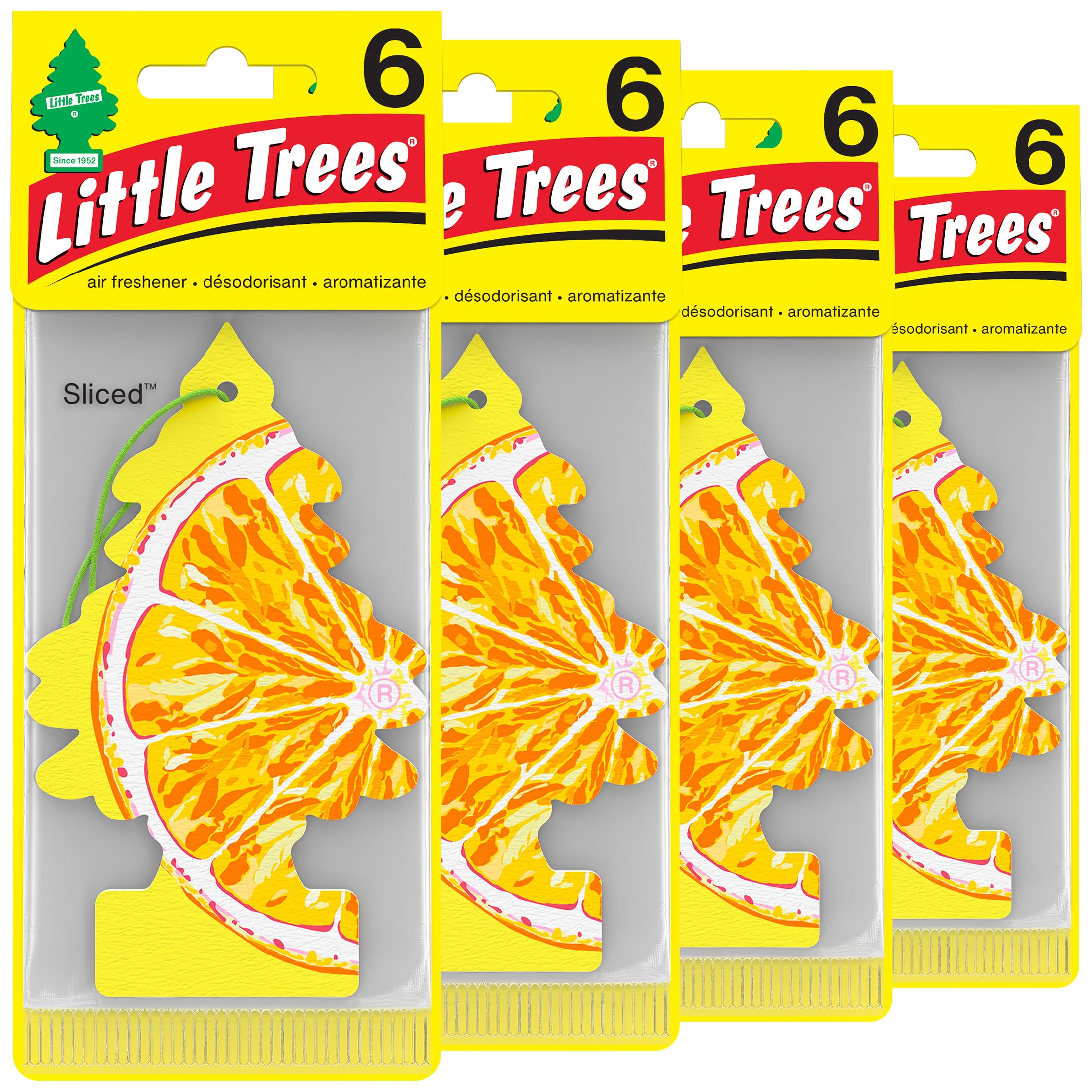 Little Trees Air Fresheners Car Air Freshener. Hanging Tree Provides Long Lasting Scent For Auto Or Home. Sliced, 24 Air Freshen