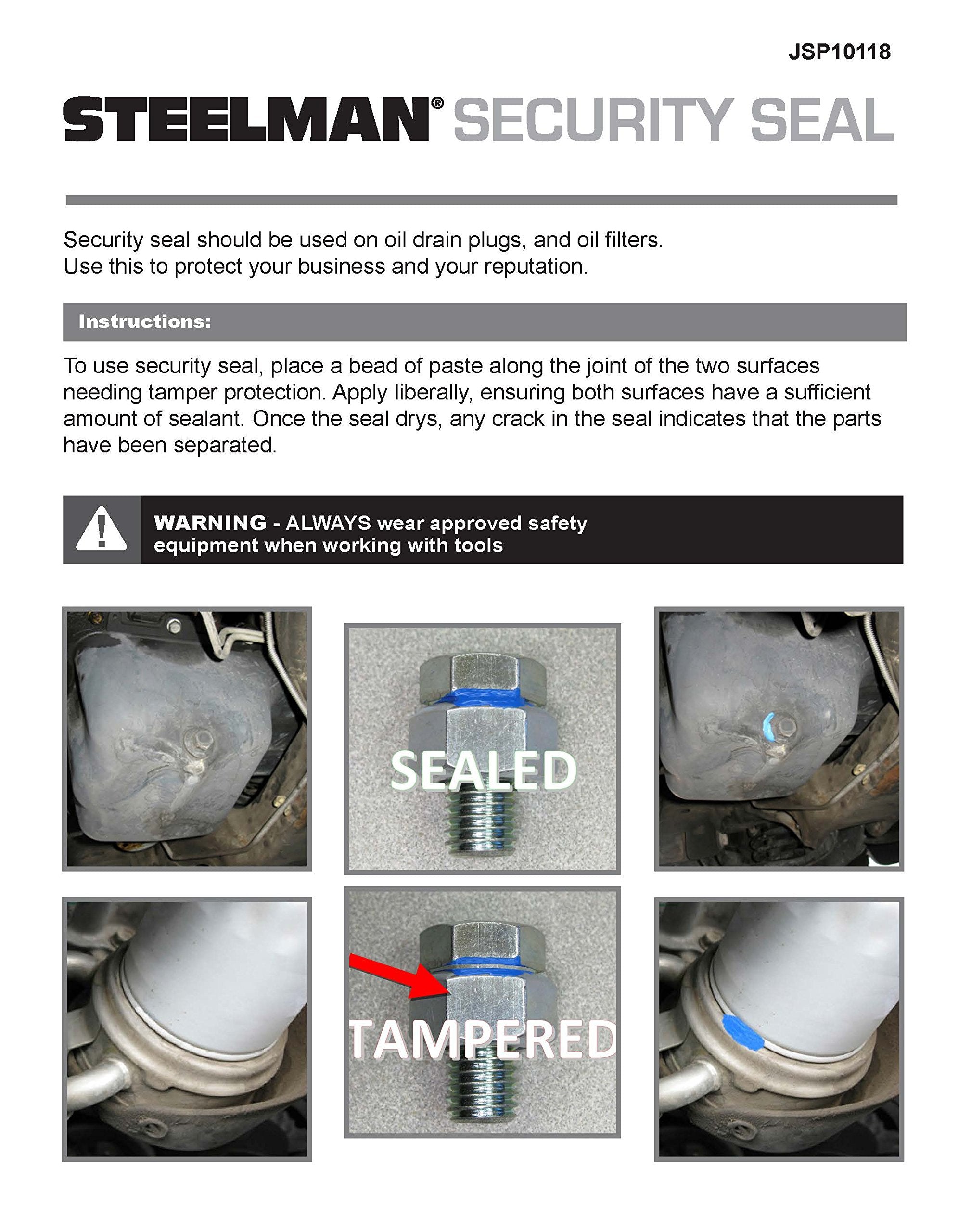 Steelman 1-Ounce Security Seal, Pack Of 10, Bright Blue Stands Out On Automobile/Motorcycle Components, Adheres To Both Metal An