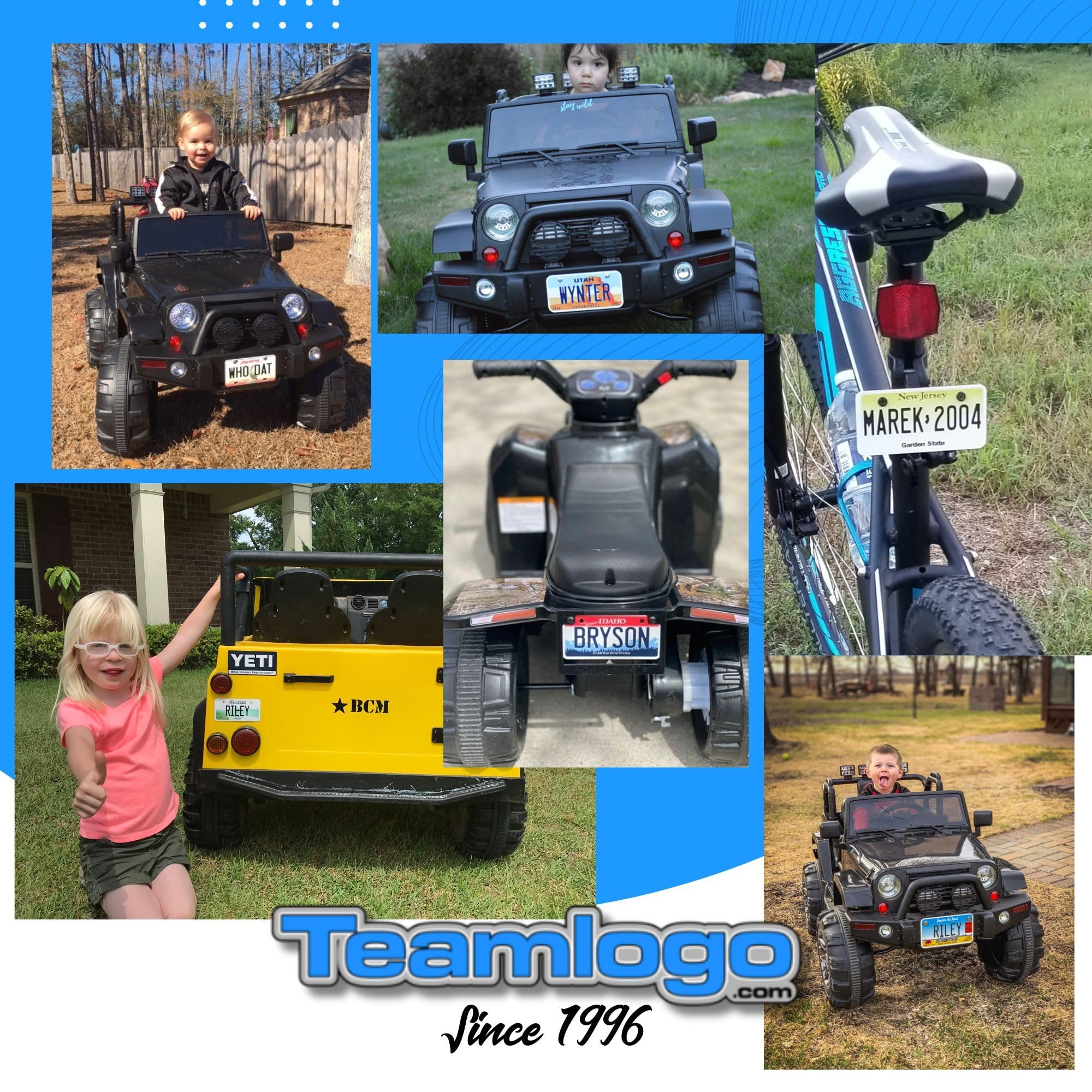 Teamlogo - Personalized Maryland License Plate - Custom Aluminum Name, Text, Or Number Plate - Customized Golf Cart Accessories,