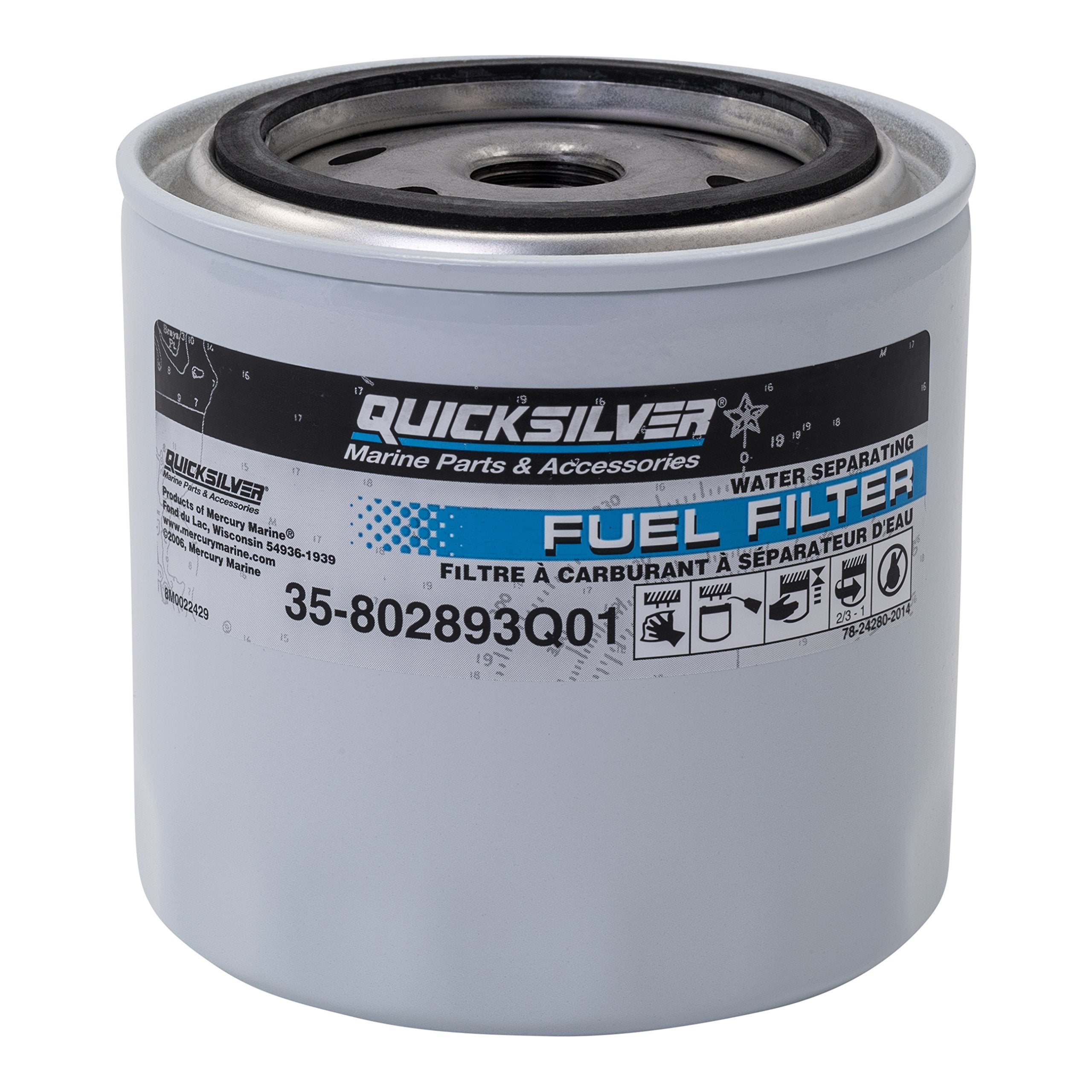 Quicksilver 802893Q01 Water Separating Fuel Filter For Mercury And Mariner Outboards And Mercruiser Stern Drive And Inboard Engi