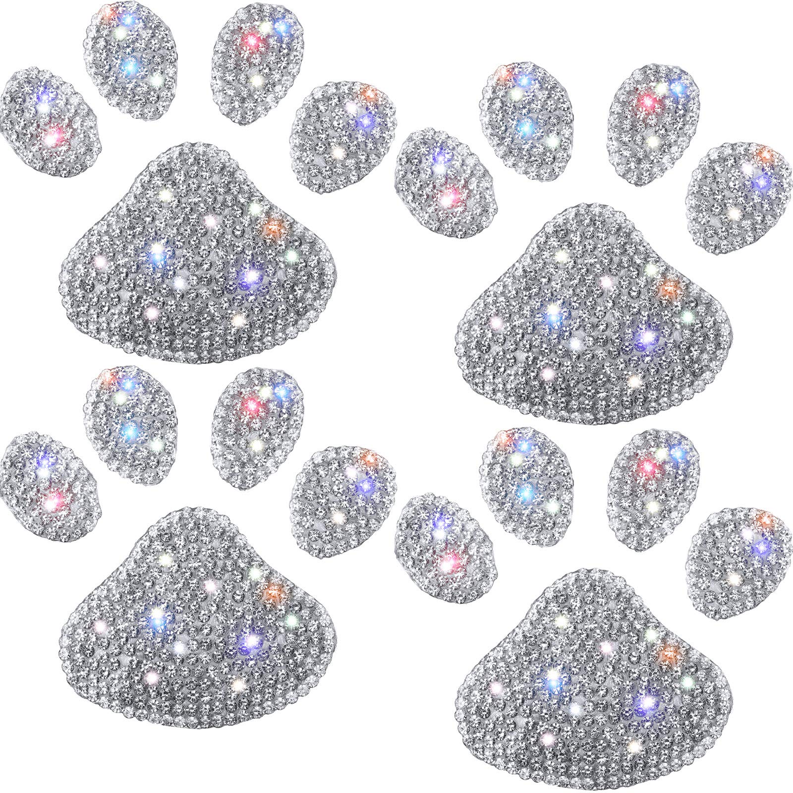 Bbto 4 Pcs Bling Paw Print Car Decal Dog Paw Print Stickers Bling Rhinestone Decoration Rhinestone Decals Stickers For Car Bumpe