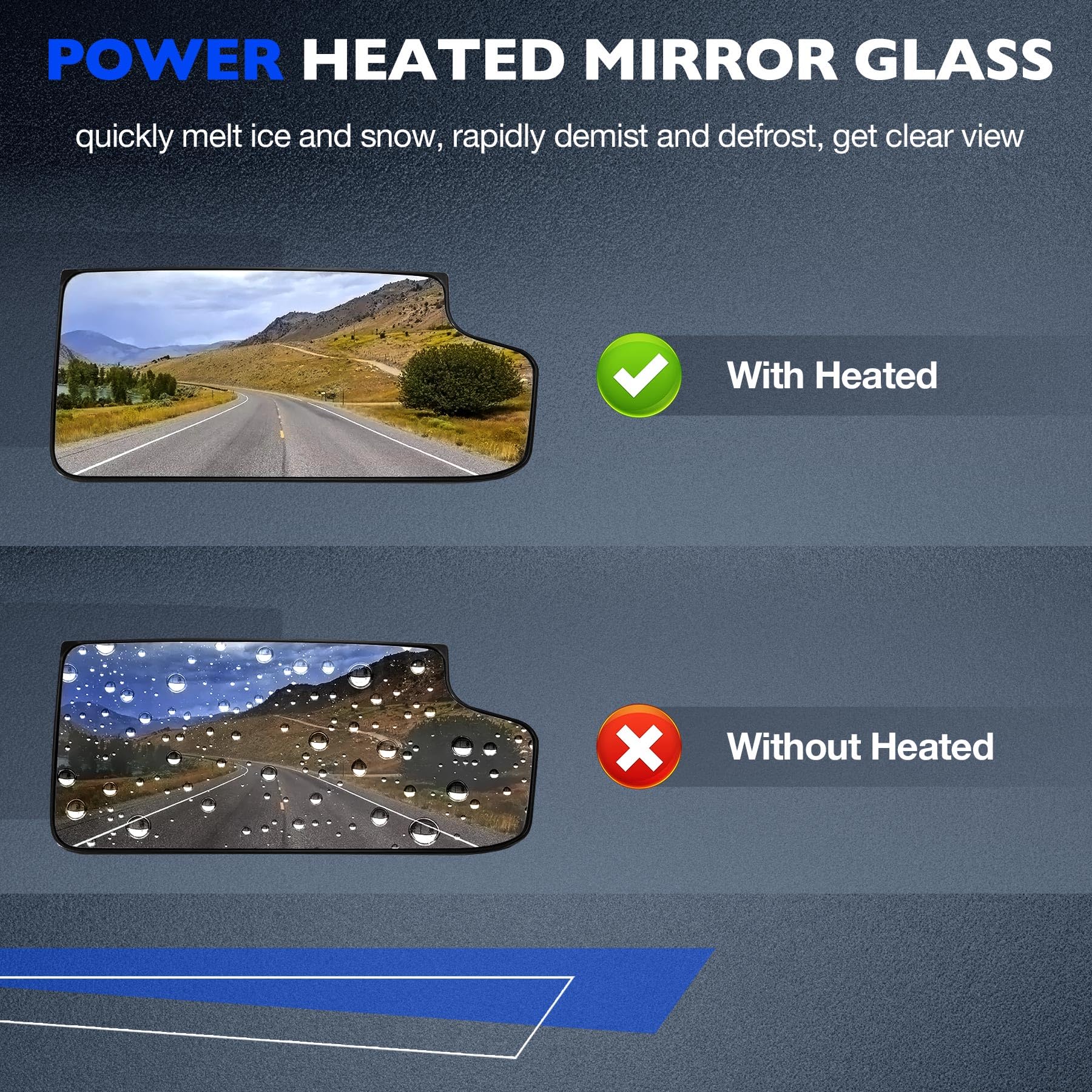 Heated Tow Lower Convex Mirror, Compatible with 2014-2017 Chevy Chevrolet Silverado GMC Sierra 1500 2500 3500 HD, Replace 234441