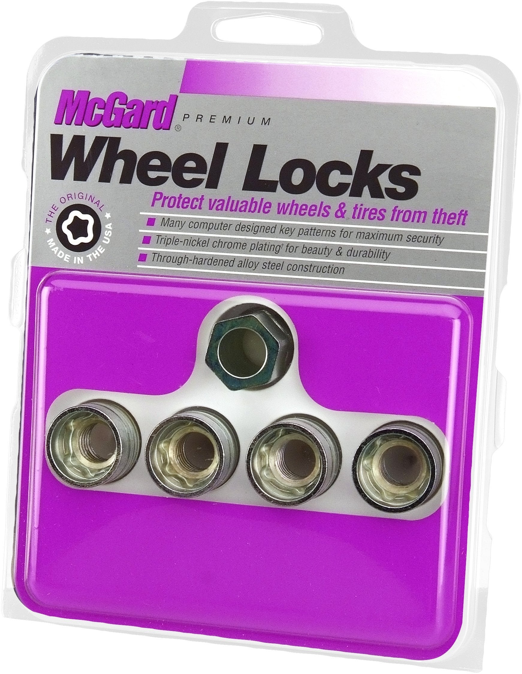 MCGARD 24024 Cone Seat - Under The Hub Cap Wheel Locks (M14 x 2.0 Thread Size) - Set of 4, Silver
