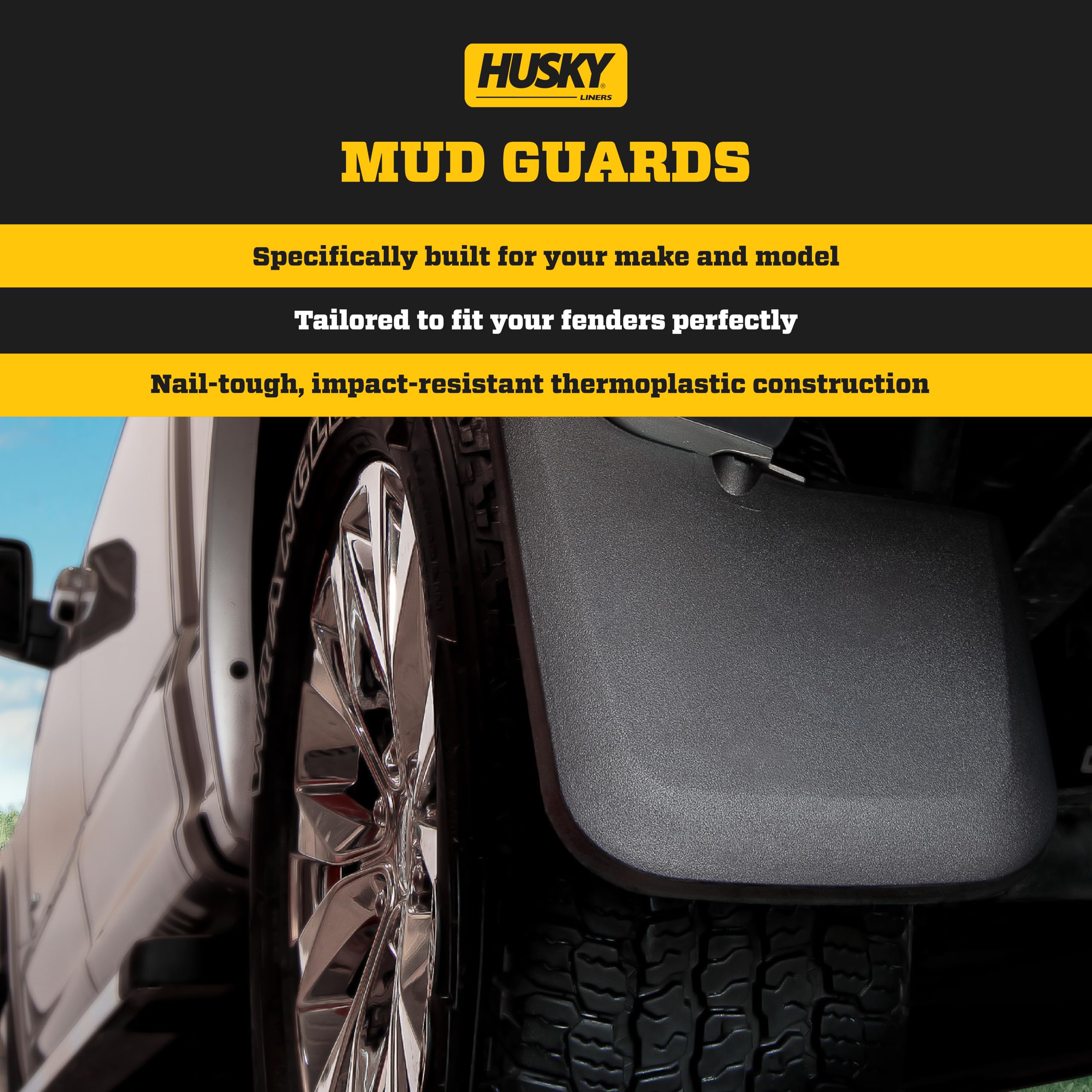 Husky Liners - Rear Mud Guards | 2011-2019 Ford Explorer, Rear Set - Black, 2 Pc. | 59401