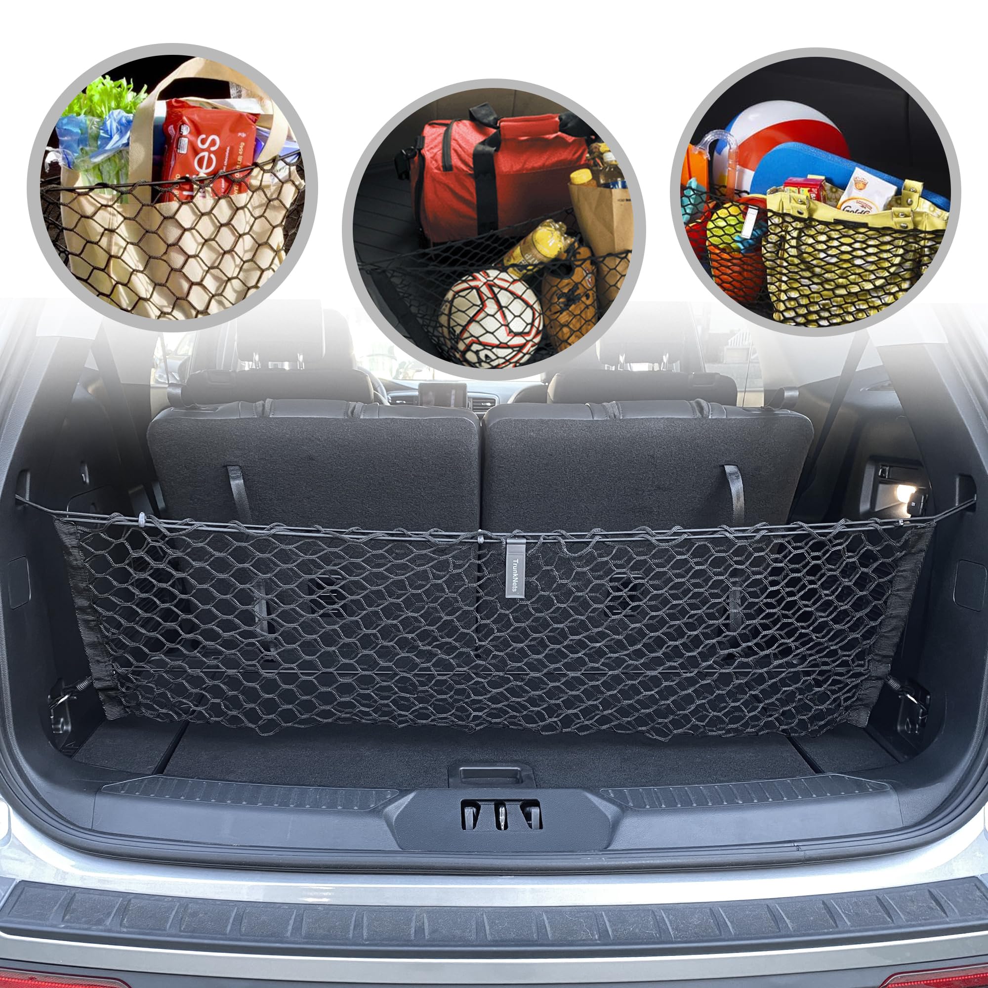Envelope Style Trunk Mesh Cargo Net For Ford Explorer Base St Xlt 2020-2024 - Car Accessories - Premium Trunk Organizers And Sto
