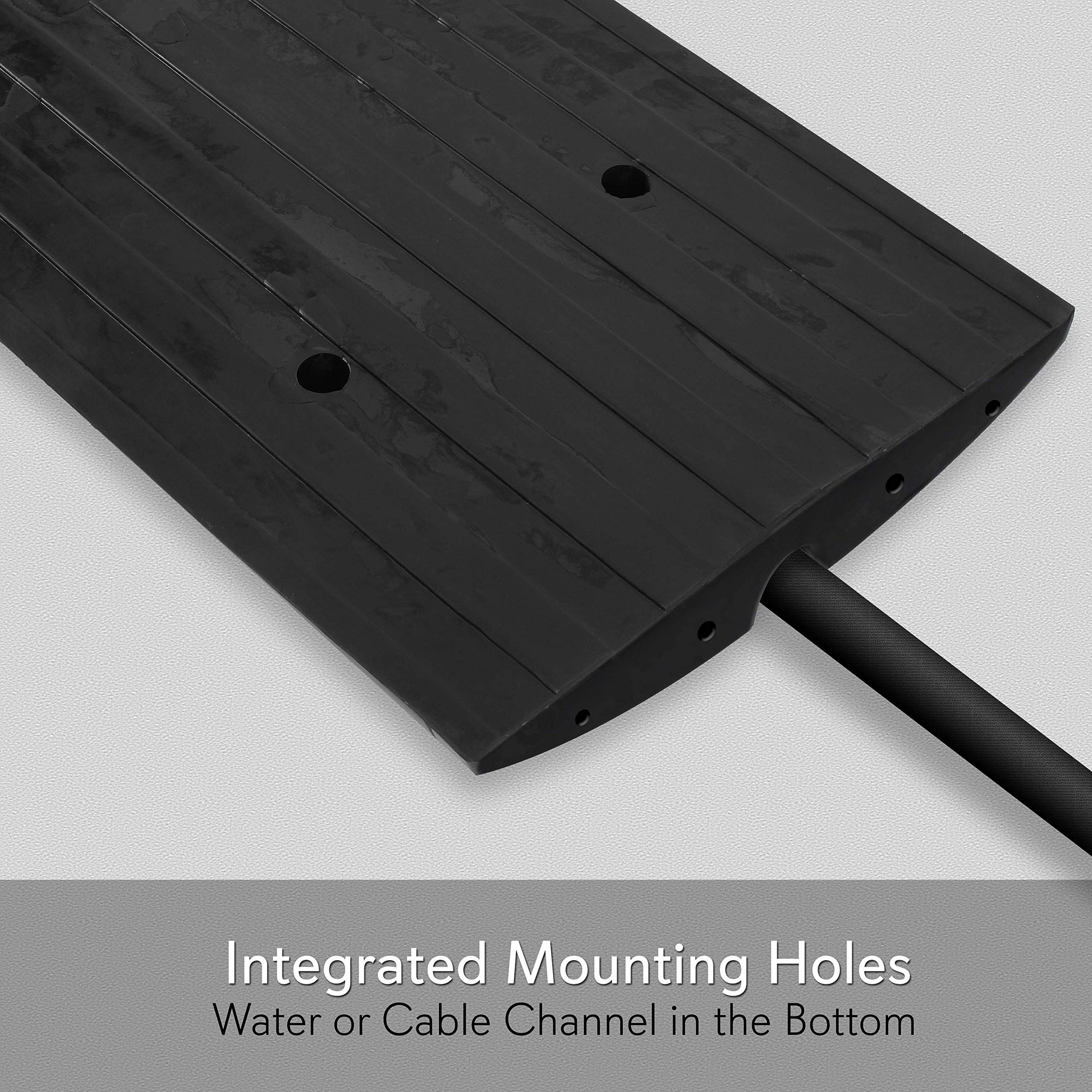 Pyle Car Driveway Curb Ramp - Heavy Duty Rubber Threshold Ramp - Also for Loading Dock, Garage, Sidewalk, Truck, Scooter, Bike,