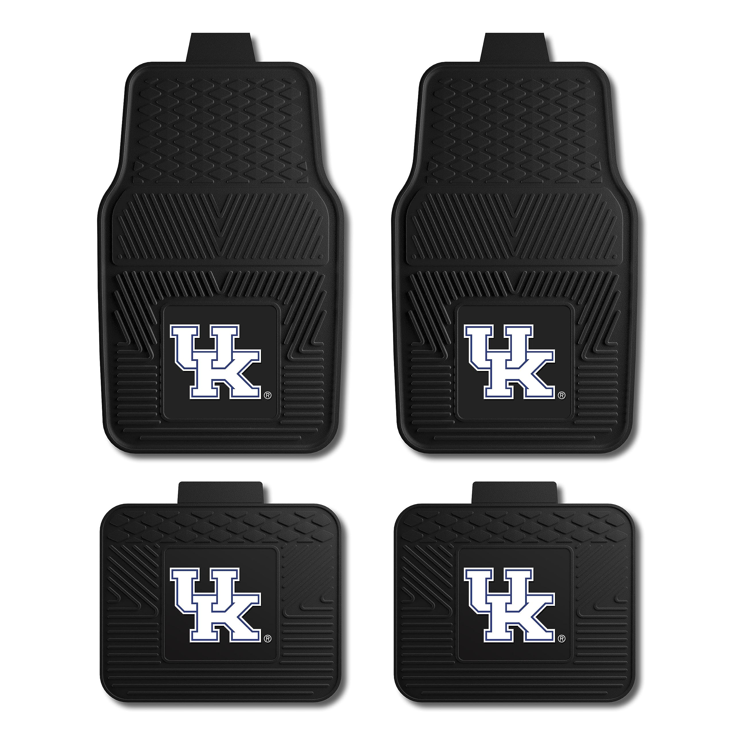 Fanmats University of Kentucky Wildcats Set of 4 Car Mats for Cars, SUV, Pickups - All Weather Protection, Deep Reservoir Design