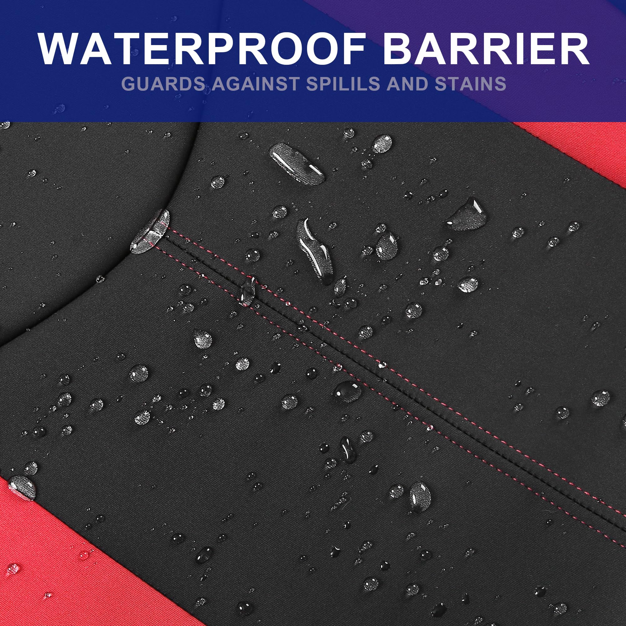 Caromop Neoprene Car Seat Cover 2 Front Seats, Waterproof Seat Covers For Cars, Universal Fit For Most Car Interior Covers-Sedan