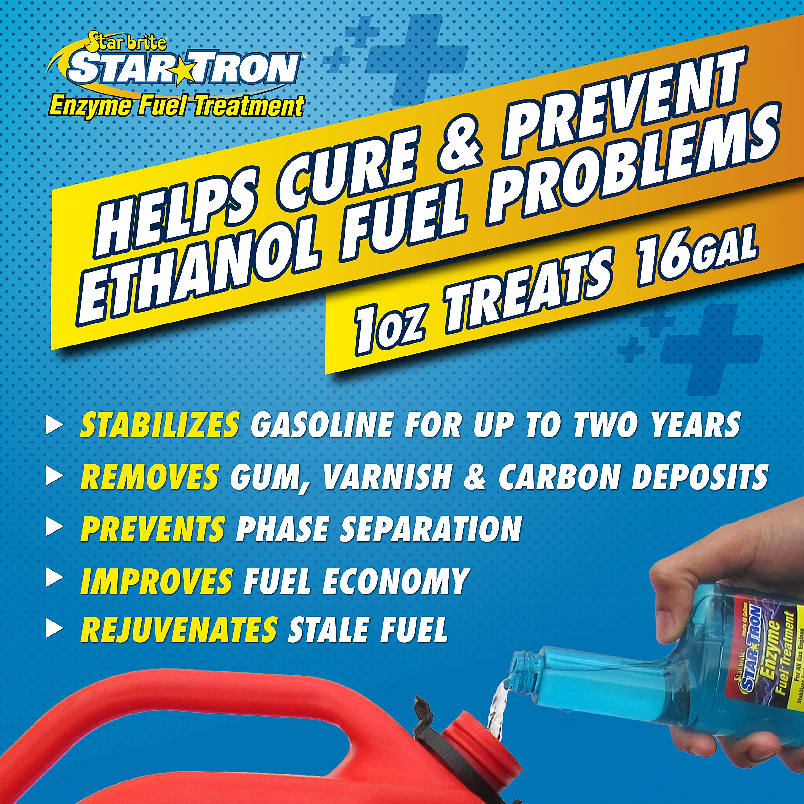 STAR BRITE Star Tron Enzyme Fuel Treatment - Concentrated Formula 32 Fl. Oz. - Treats up to 512 Gallons - Fuel Stabilizer & Trea