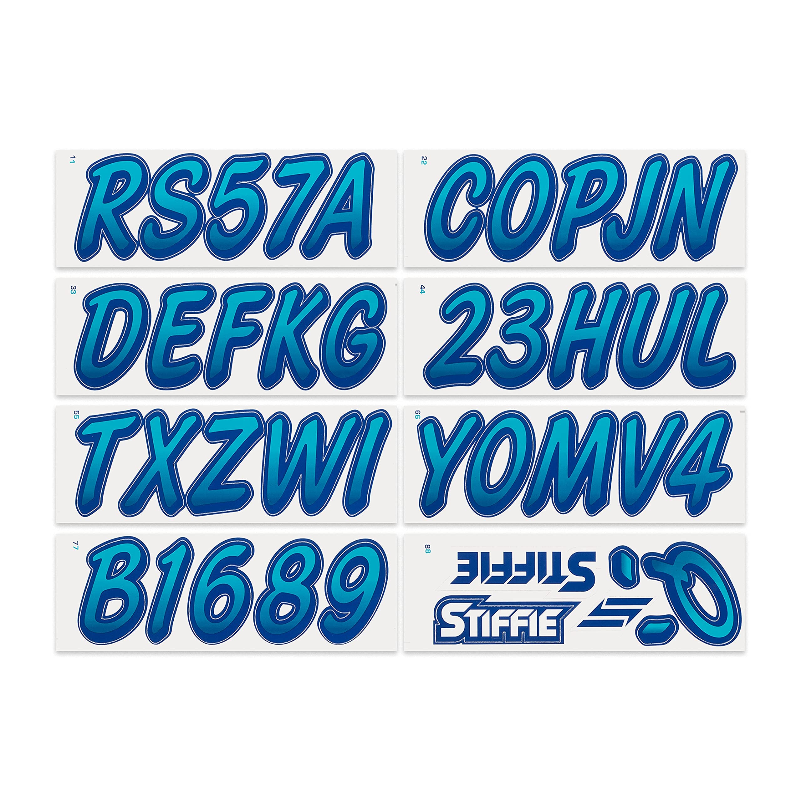 Stiffie Whipline Metallic Gold/Navy 3 '' Boat & Pwc Registration Decals  Numbers Letters Stickers
