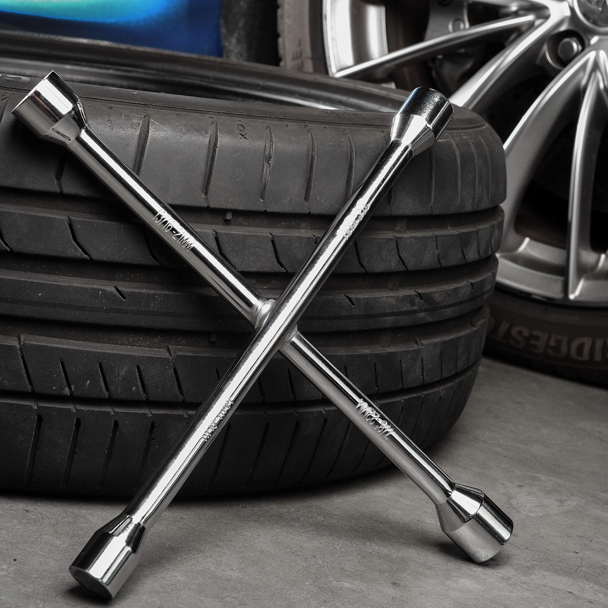 Epauto 14'' Heavy Duty Universal Lug Wrench, 4-Way Cross Wrench