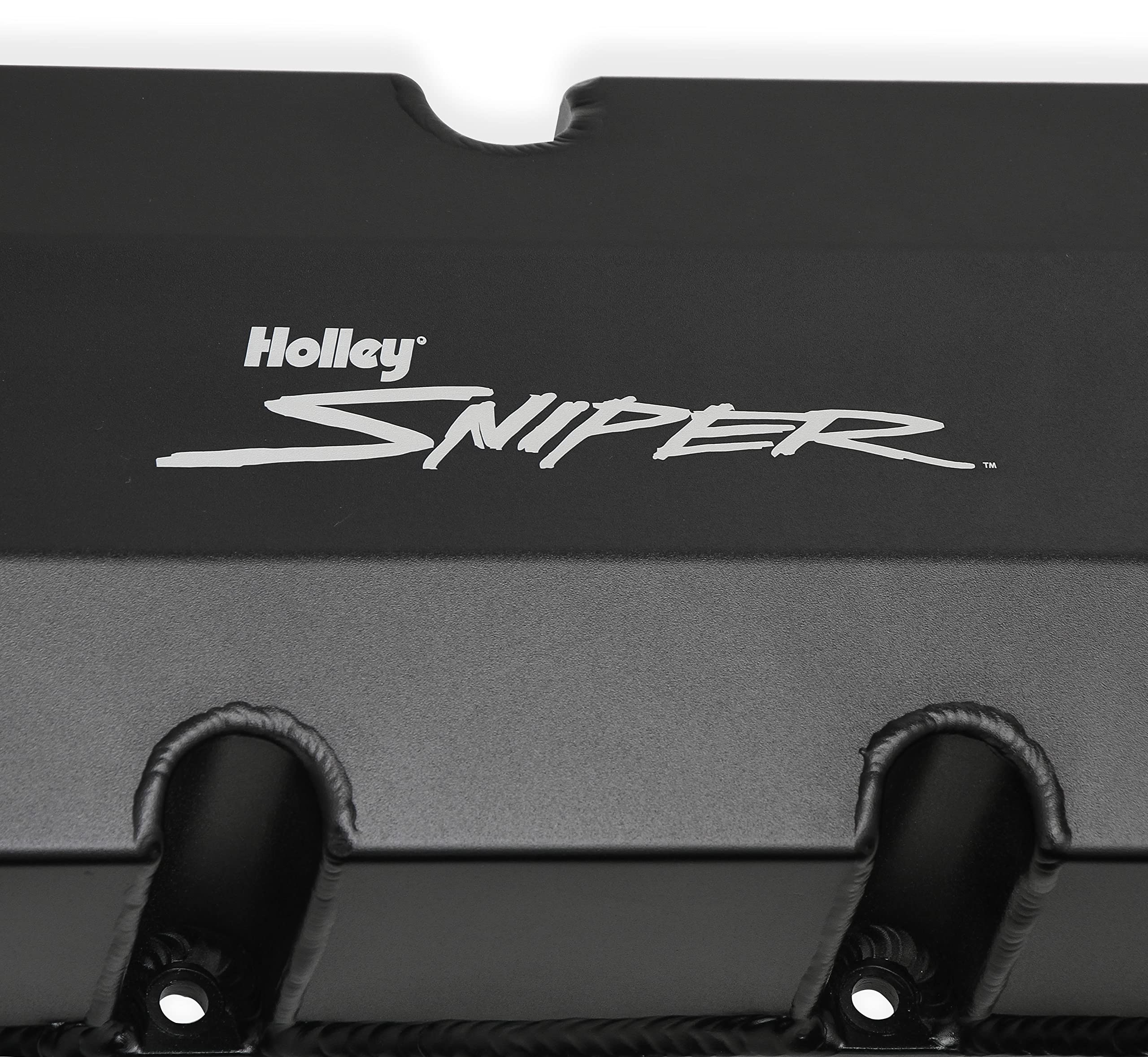 Holley 890004B Aluminum Valve Cover Set Tall Style W/Baffle/Smooth Hole Pair Black Finish Aluminum Valve Cover Set