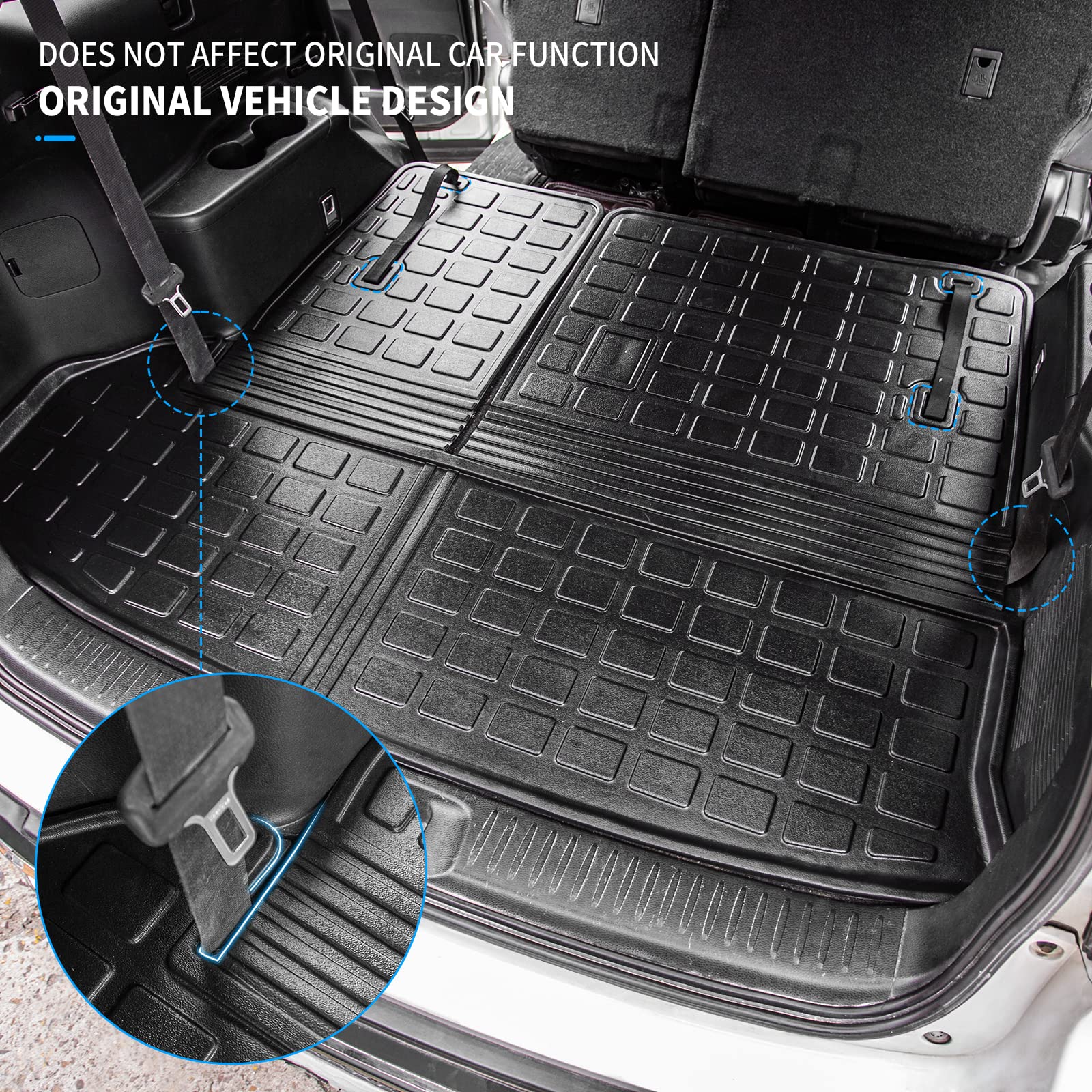 Bomely Cargo Mat Compatible With 2014-2019 Toyota Highlander Trunk Mat Cargo Liner Back Seat Cover Protector Tpe Trunk Liner 201