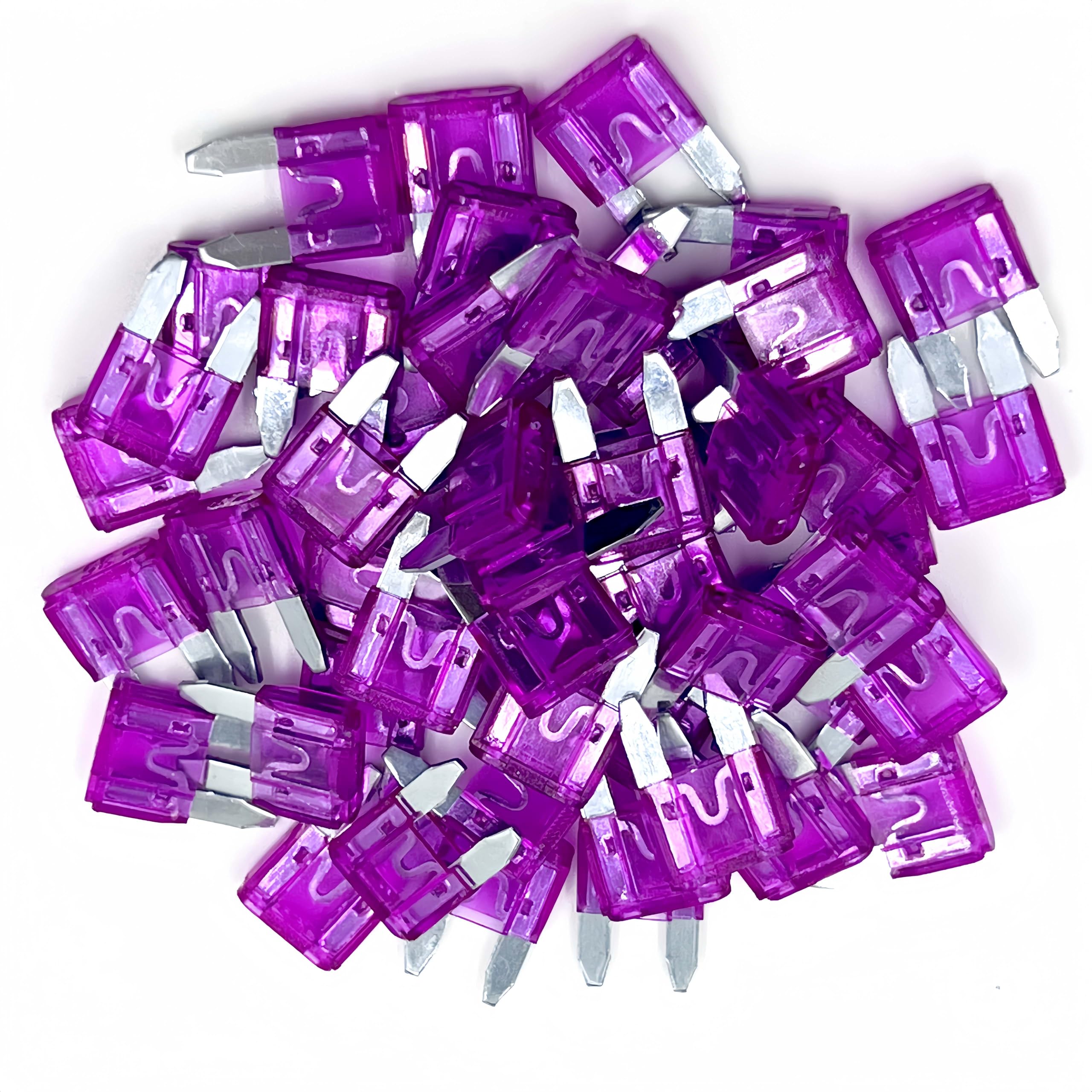 Xjlsgxusg 50Pcs 35Amp Mini Car Fuses, Blade Fuse Assortment Kit For Car, Marine, Truck, Rv Fuse Replacement