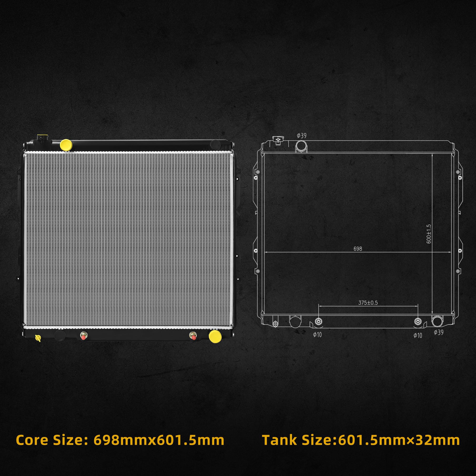 Dwvo Radiator Compatible With 2001 2002 2003 2004-2007 Sequoia 2004 2005 2006 Tundra 4.7L V8