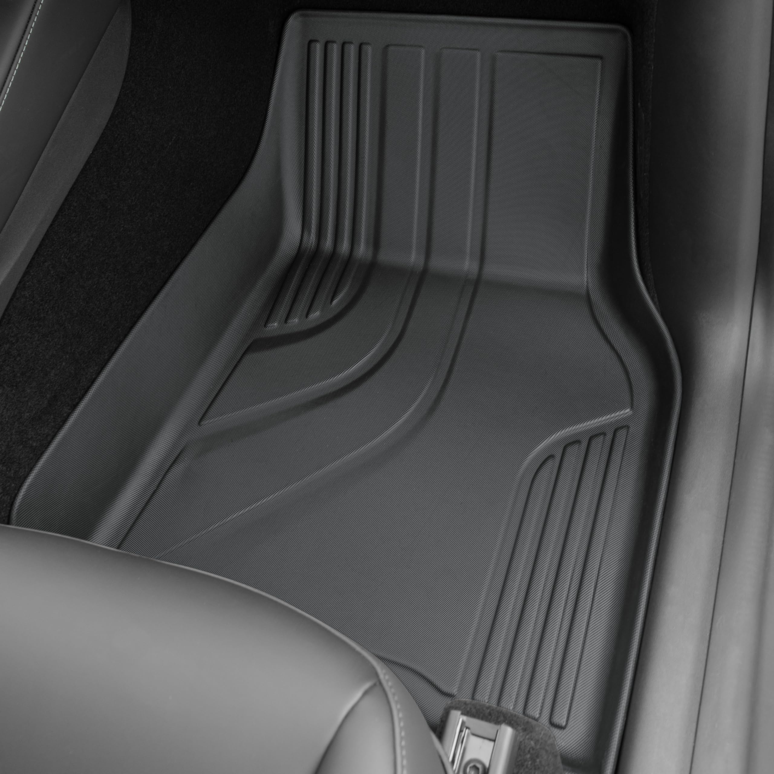 Super Liner 2021-2025 Tesla Model Y Floor Mats 6-Piece Set | Eco-Friendly Tpe All-Weather Protection | Waterproof Anti-Slip Fron