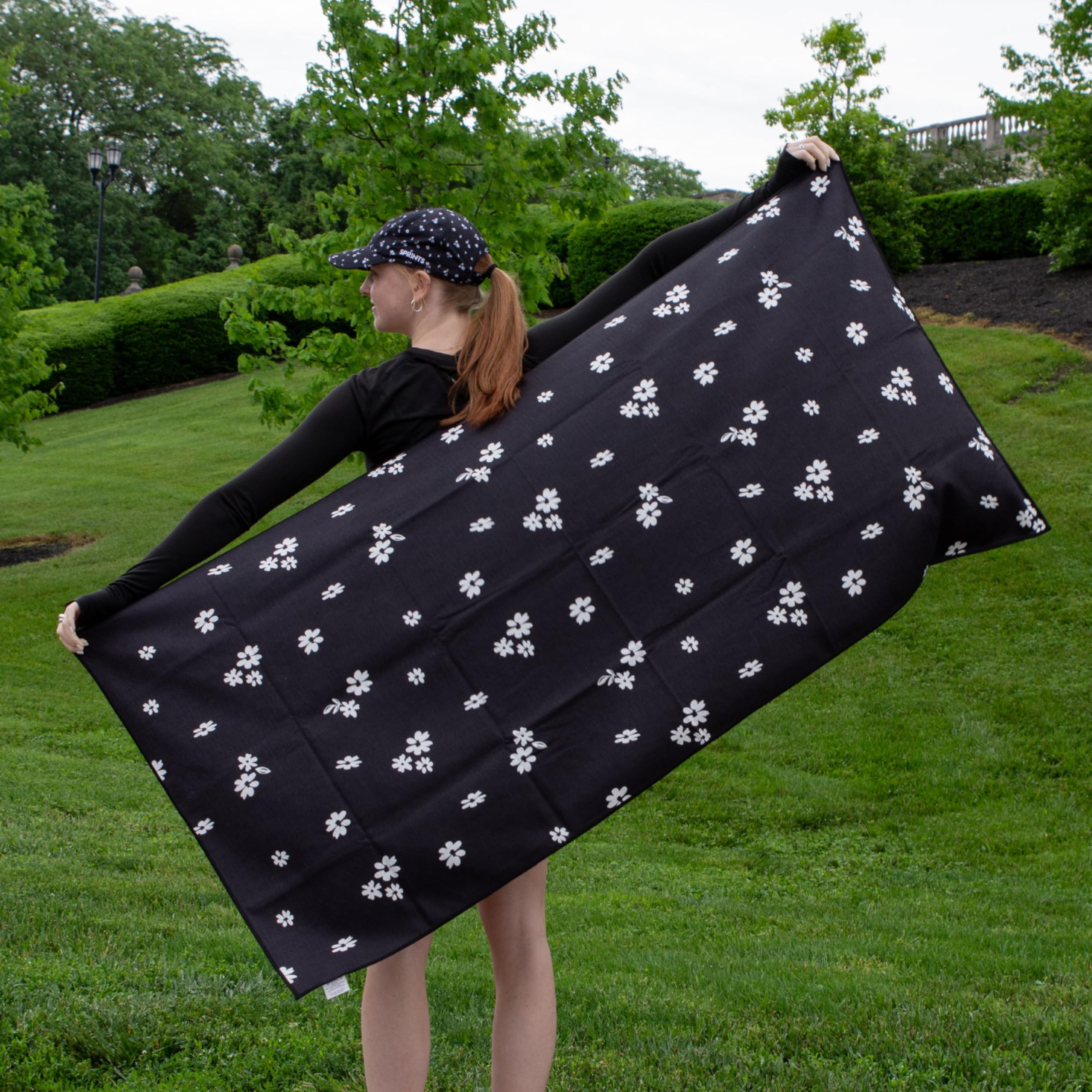 Sprints Athletic Running Towel, Full-Sized, Car Seat Cover - Performance Microfiber (Florid Declamation)