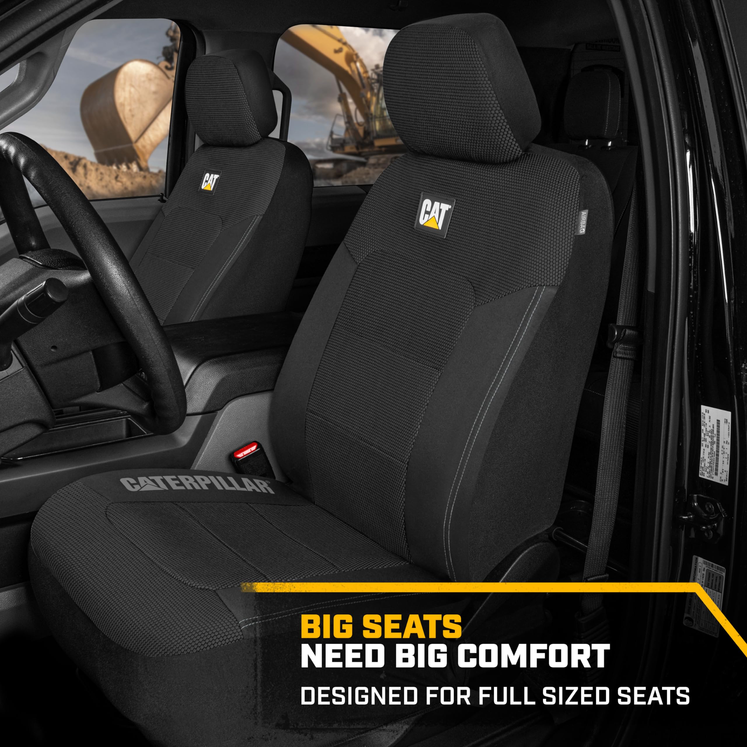 Cat MeshFlex Automotive Seat Covers for Cars Trucks and SUVs (Set of 2) - Black Car Seat Covers for Front Seats, Truck Seat Prot