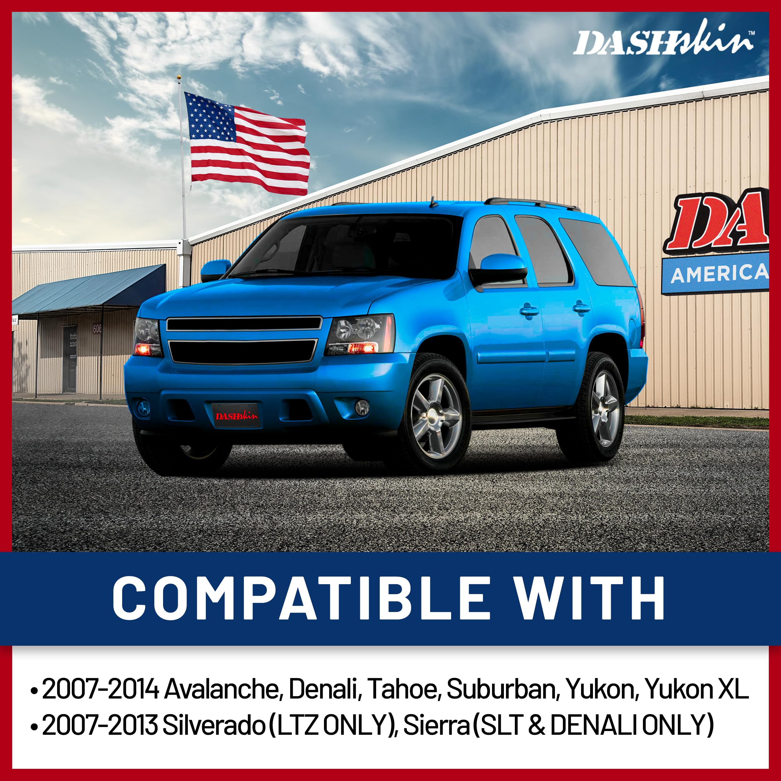 Dashskin Usa American Made Dash Cover Cap Compatible With 07-14 Tahoe Suburban Yukon Avalanche - Easy Cracked Dash Fix - W/O Spe