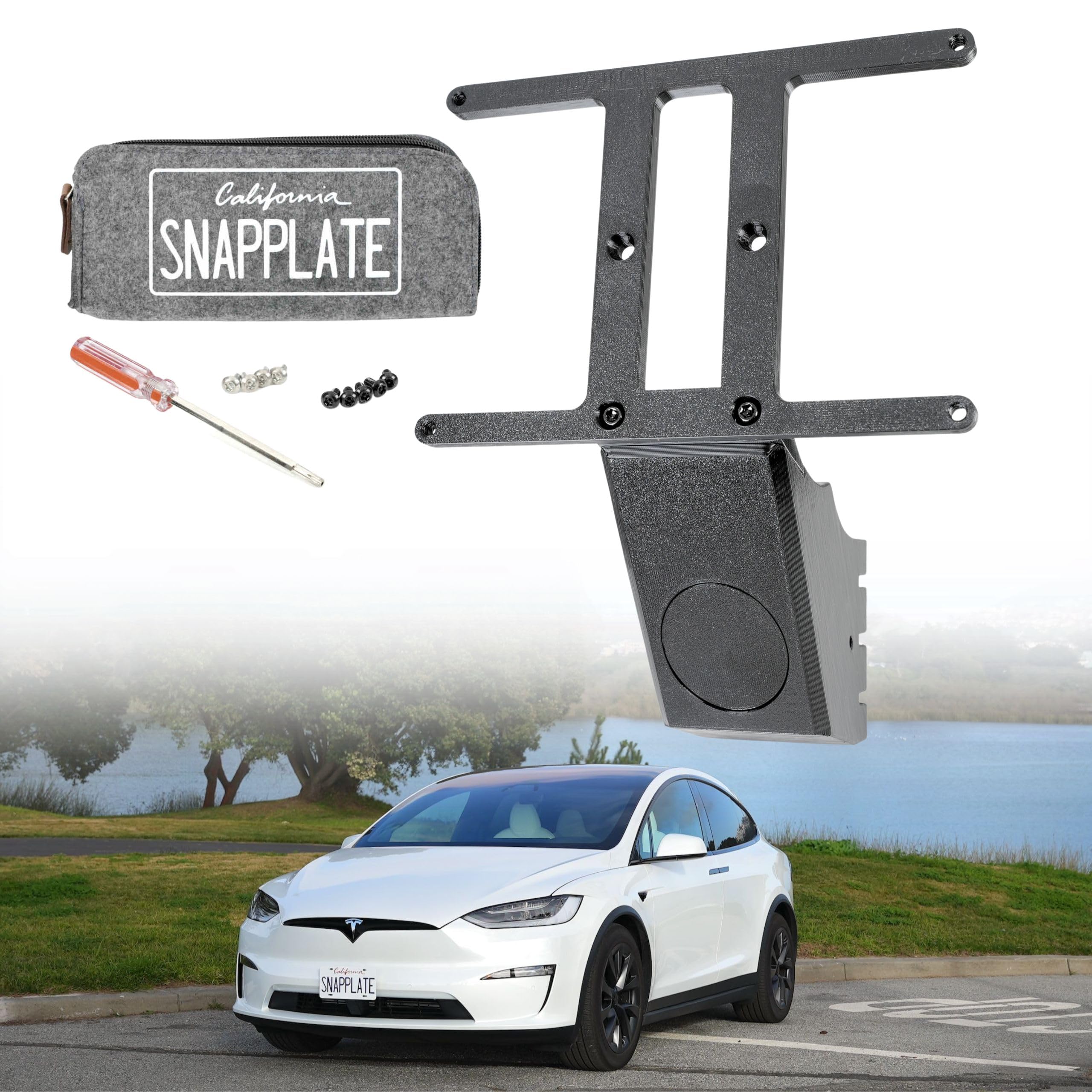 Snapplate Front License Plate Holder For Tesla Model X - Safety-Optimized Breakaway Design, Anti-Theft, Removable, Height-Adjust