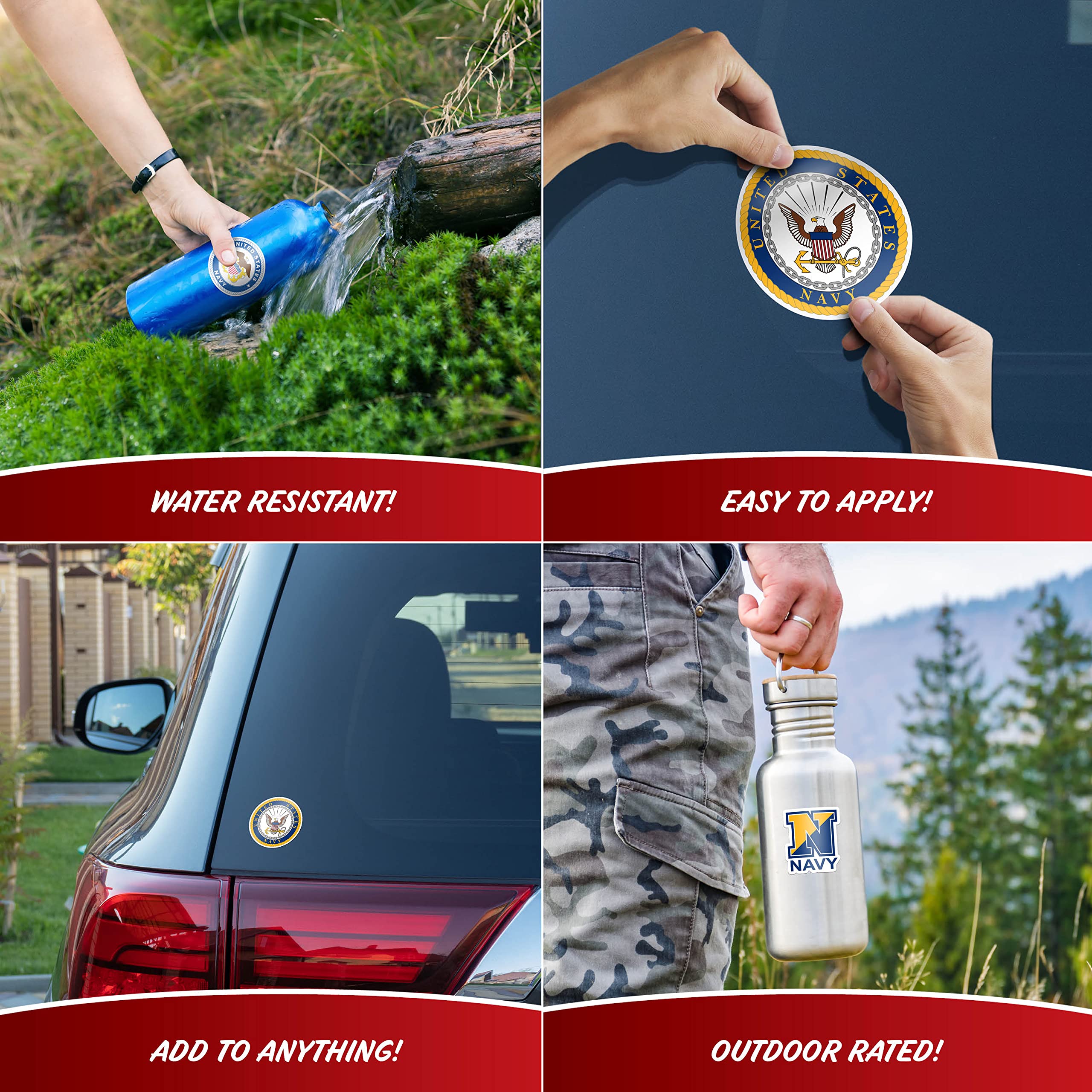 United States Navy - 11 Piece Usn Licensed Stickers For Car Truck Windows, Phones, Tablets, Laptops - Large Military Decals From