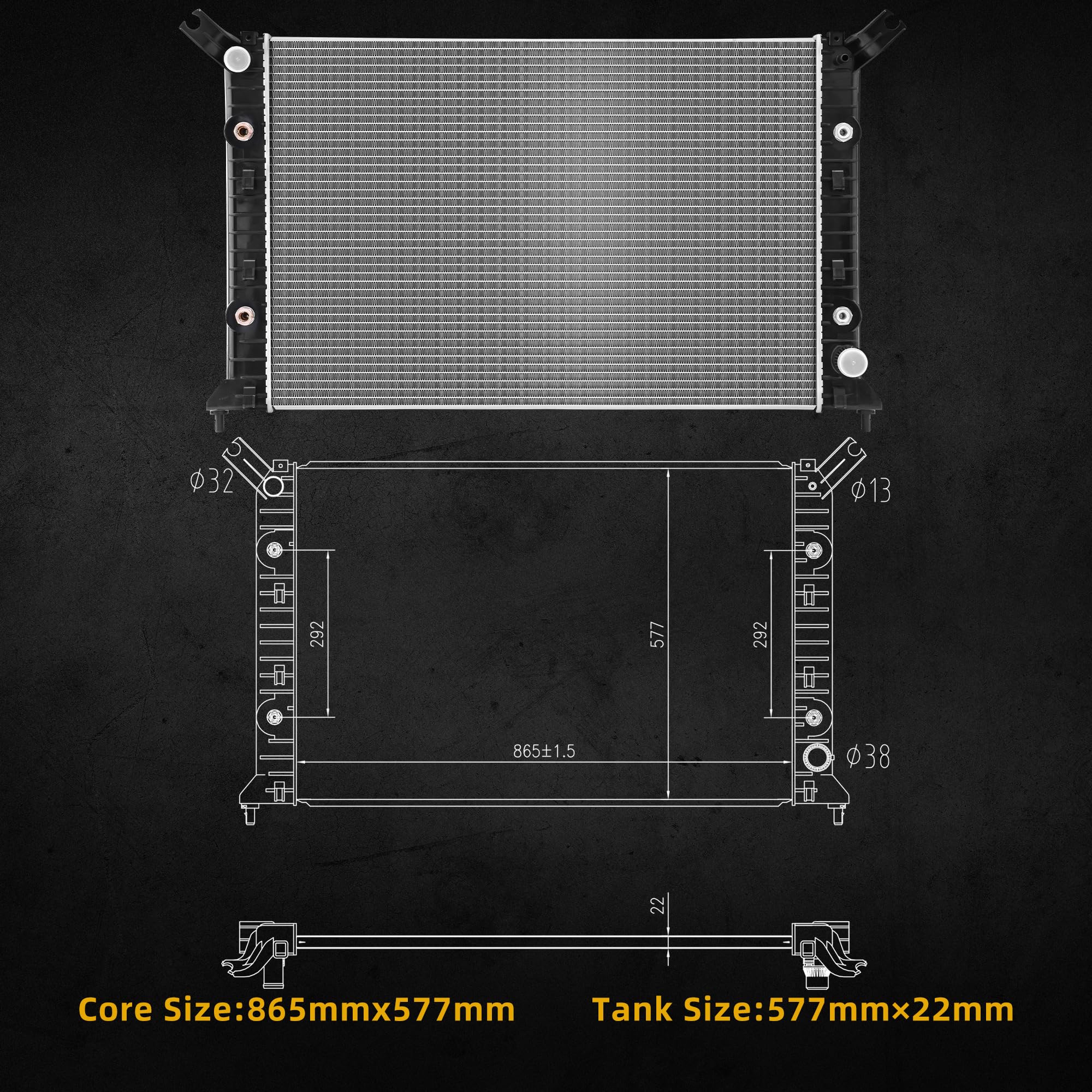 Dwvo Radiator Compatible With 2011 2012 2013 2014 2015 2016 2017 2018 2019 Chevrolet Silverado 2500 Hd 3500 Hd 2011-2019 Gmc Sie