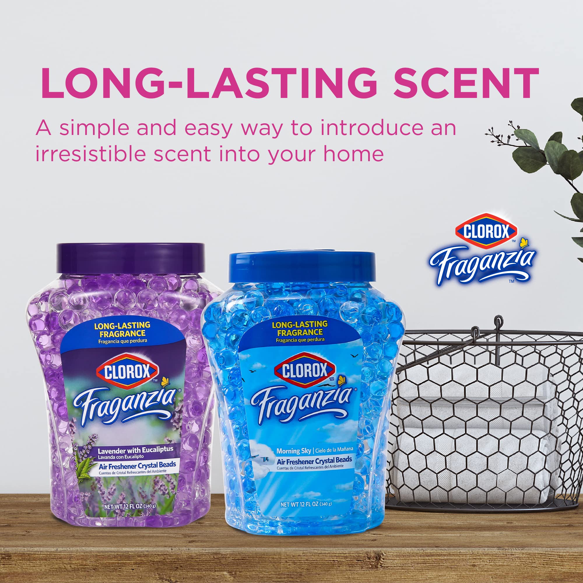 Clorox Fraganzia Crystal Beads Air Freshener | Long-Lasting Gel Beads in Spring Fragrance for Home, Bathroom, or Car, 12 Oz - 6