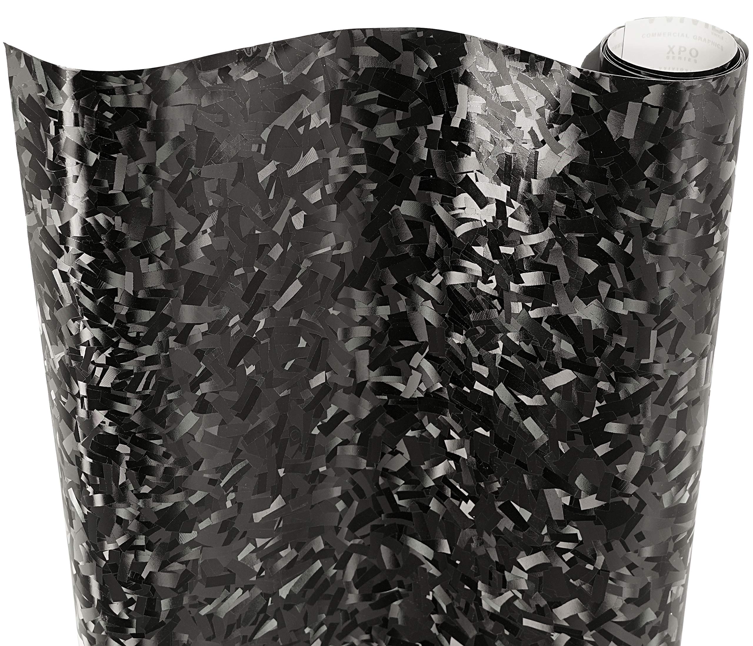 Vvivid+ Forged Composite Carbon Patternless Car Vinyl Wrap Roll (10Ft X 5Ft, Black)