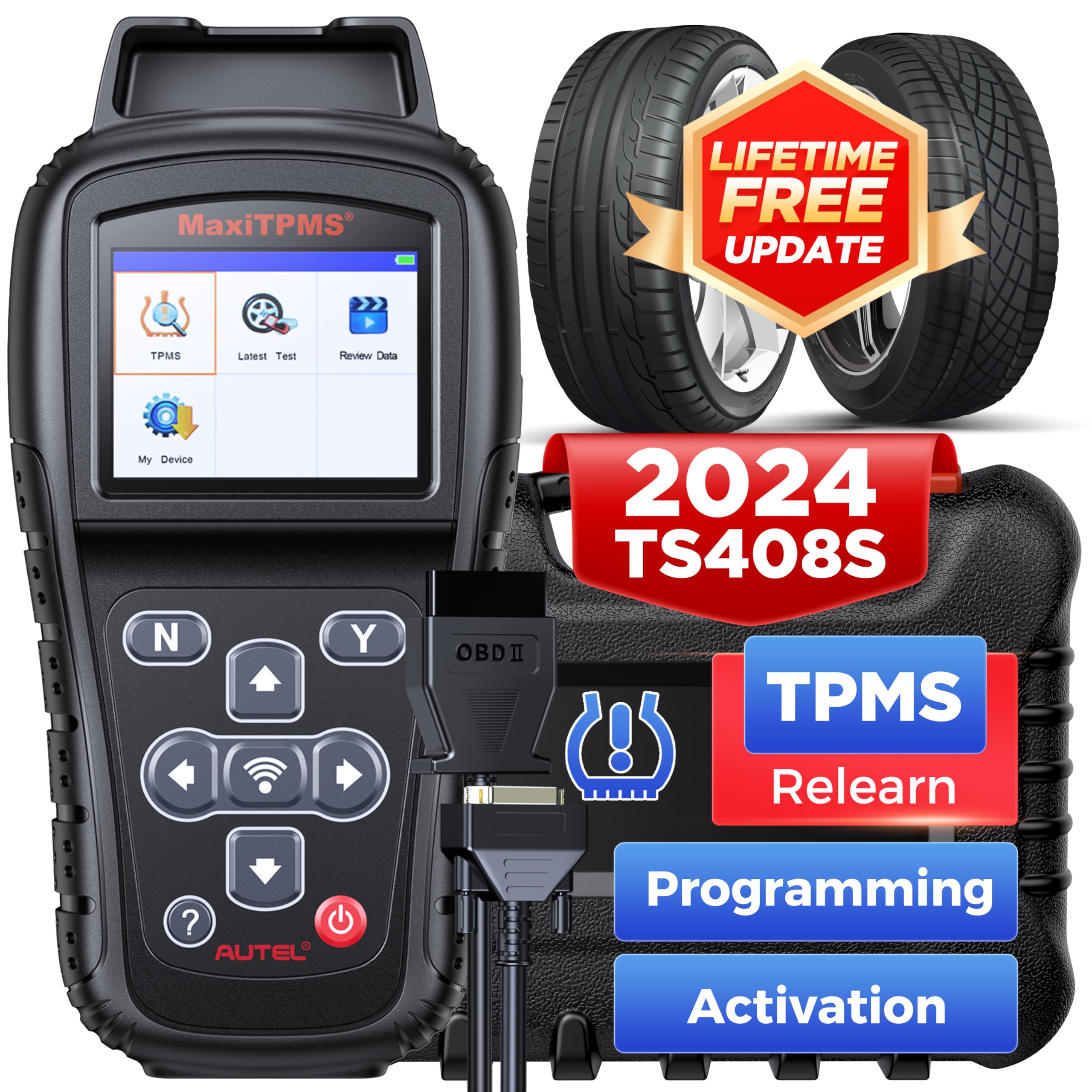 Autel TPMS Relearn Tool MaxiTPMS TS408S, TPMS Reset, Sensor Activation, Program MX-Sensor, Tire Pressure Monitor Sensor Reset To