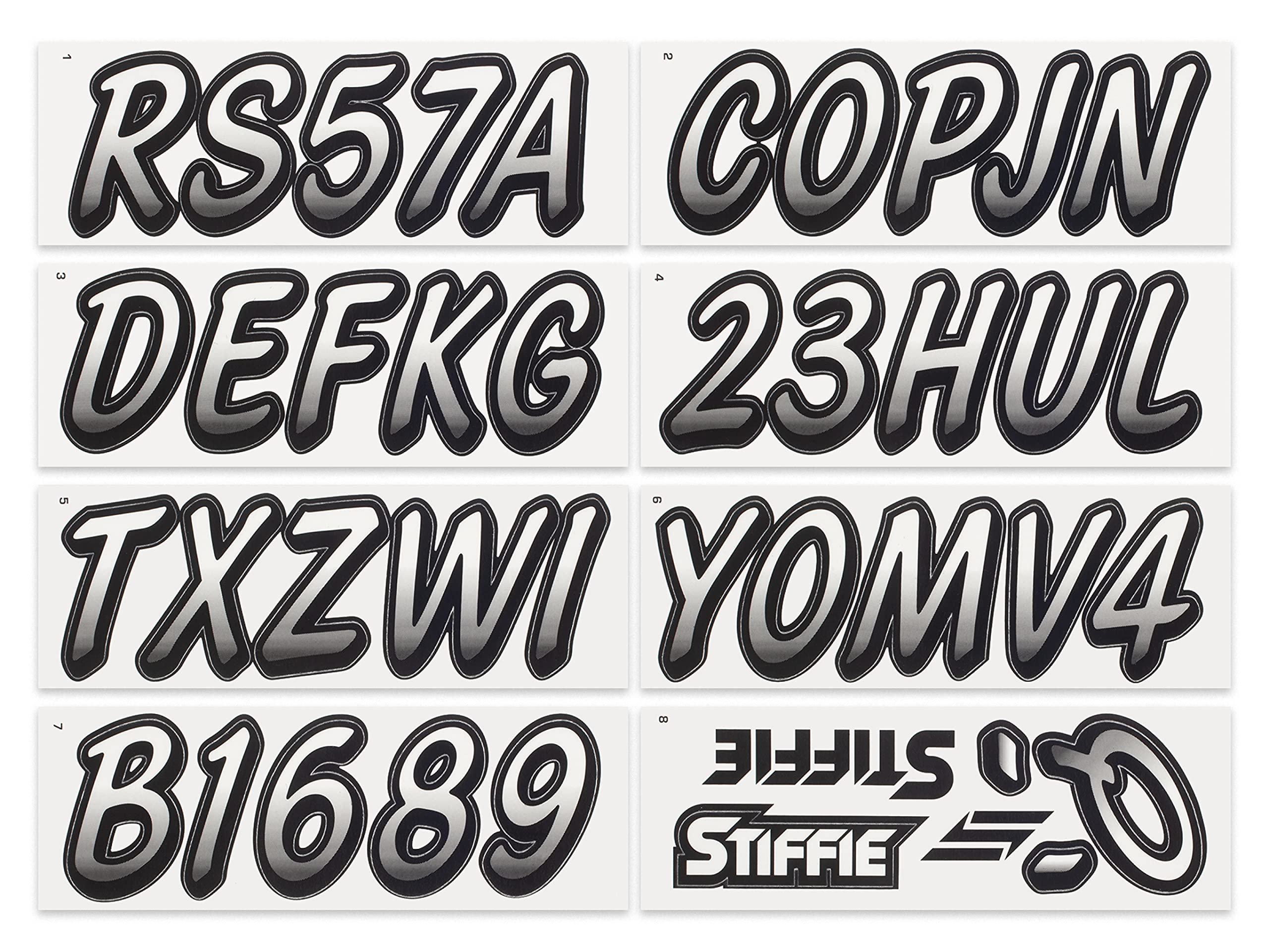 Stiffie WHIPLINE 3'' Alpha-Numeric Registration Identification Numbers Stickers Decals for Boats & Personal Watercraft (Transpar