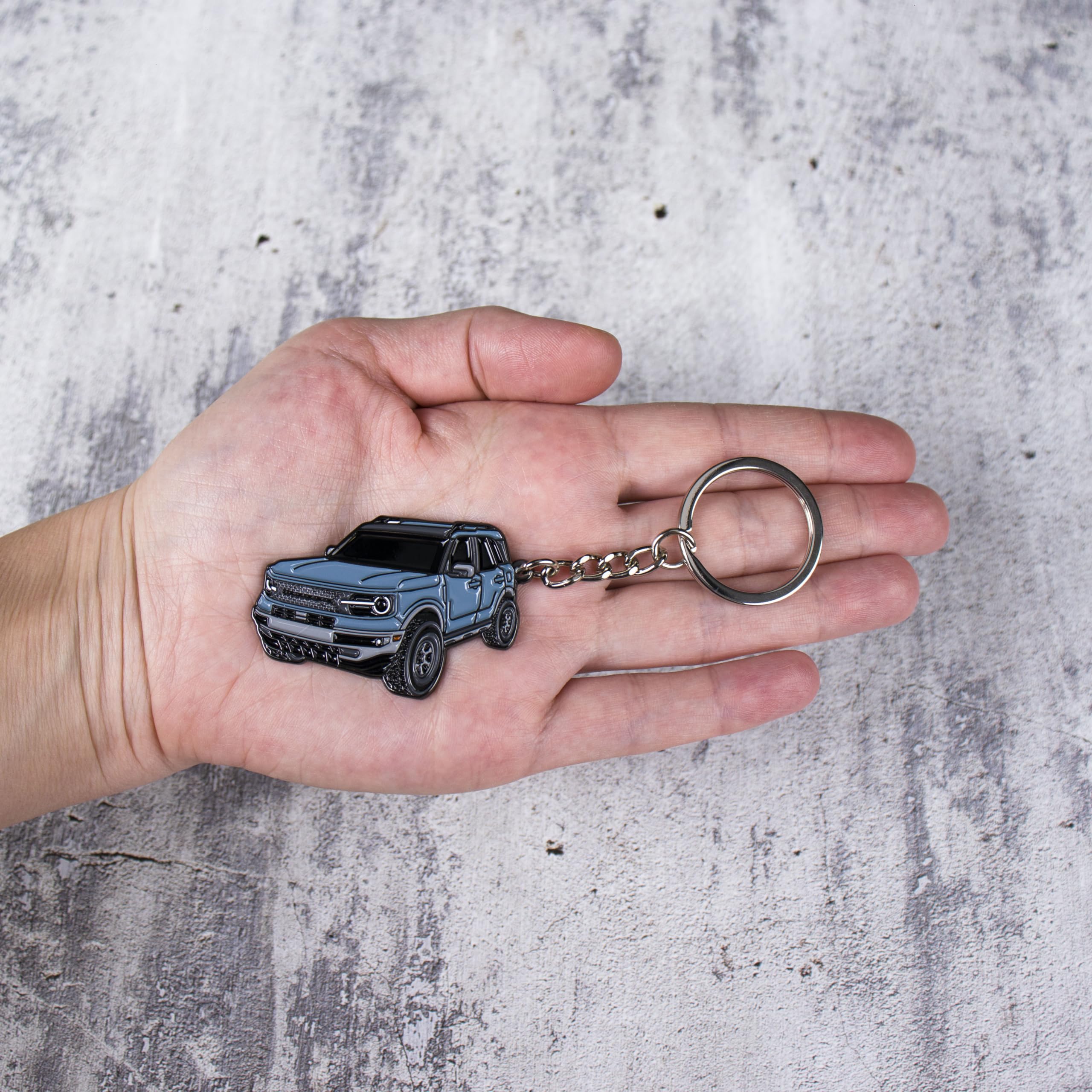 Four Wheel Beast Bronco Sport Keychain Compatible With Ford Bronco Accessories 2023 2024 4 Door Key Chain Fob Gift (Area 51)