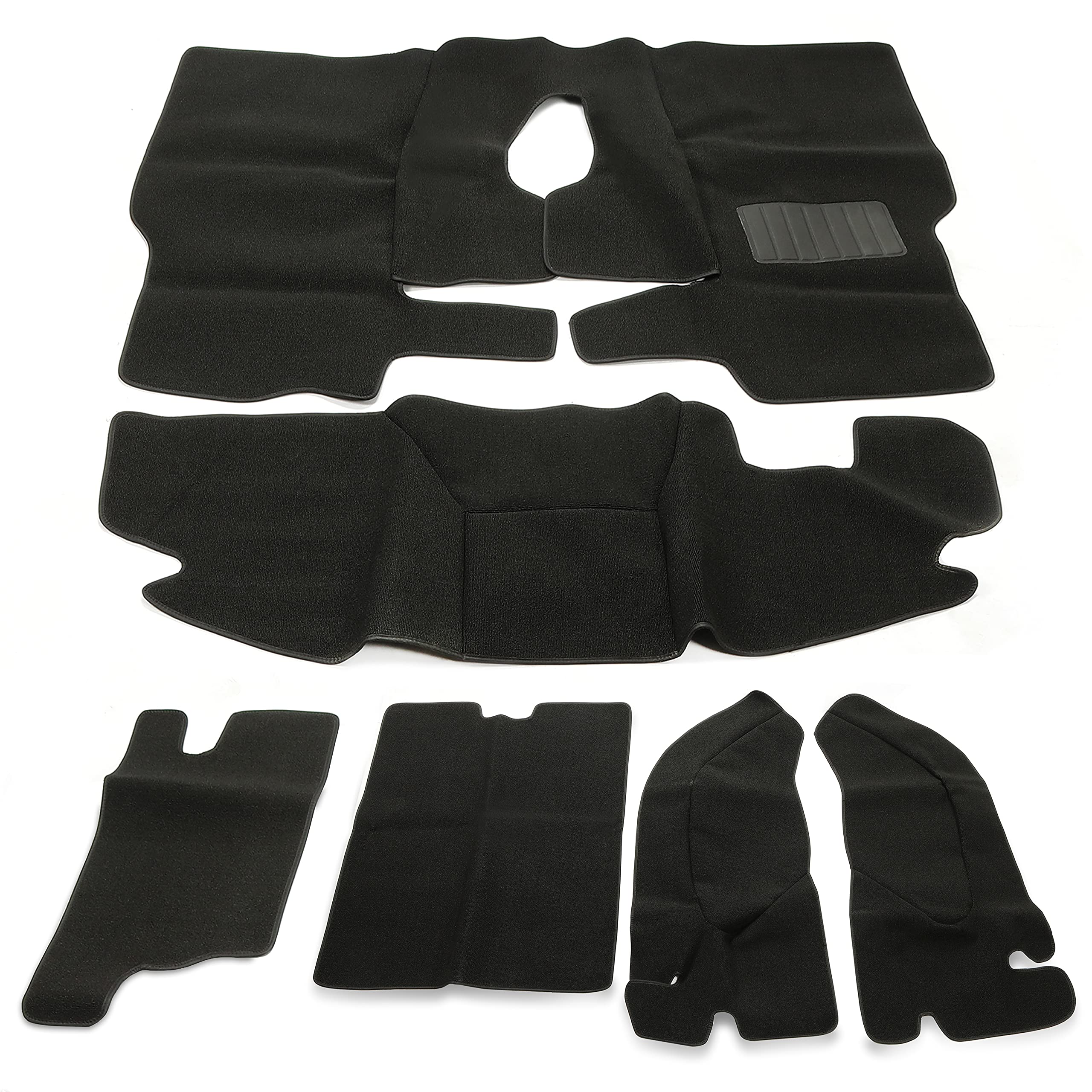 Hecasa Full Carpet Mat Rug Kit Compatible With 1997-2006 Jeep Wrangler Tj Black Interior Floor Liner Mat- 6Pcs